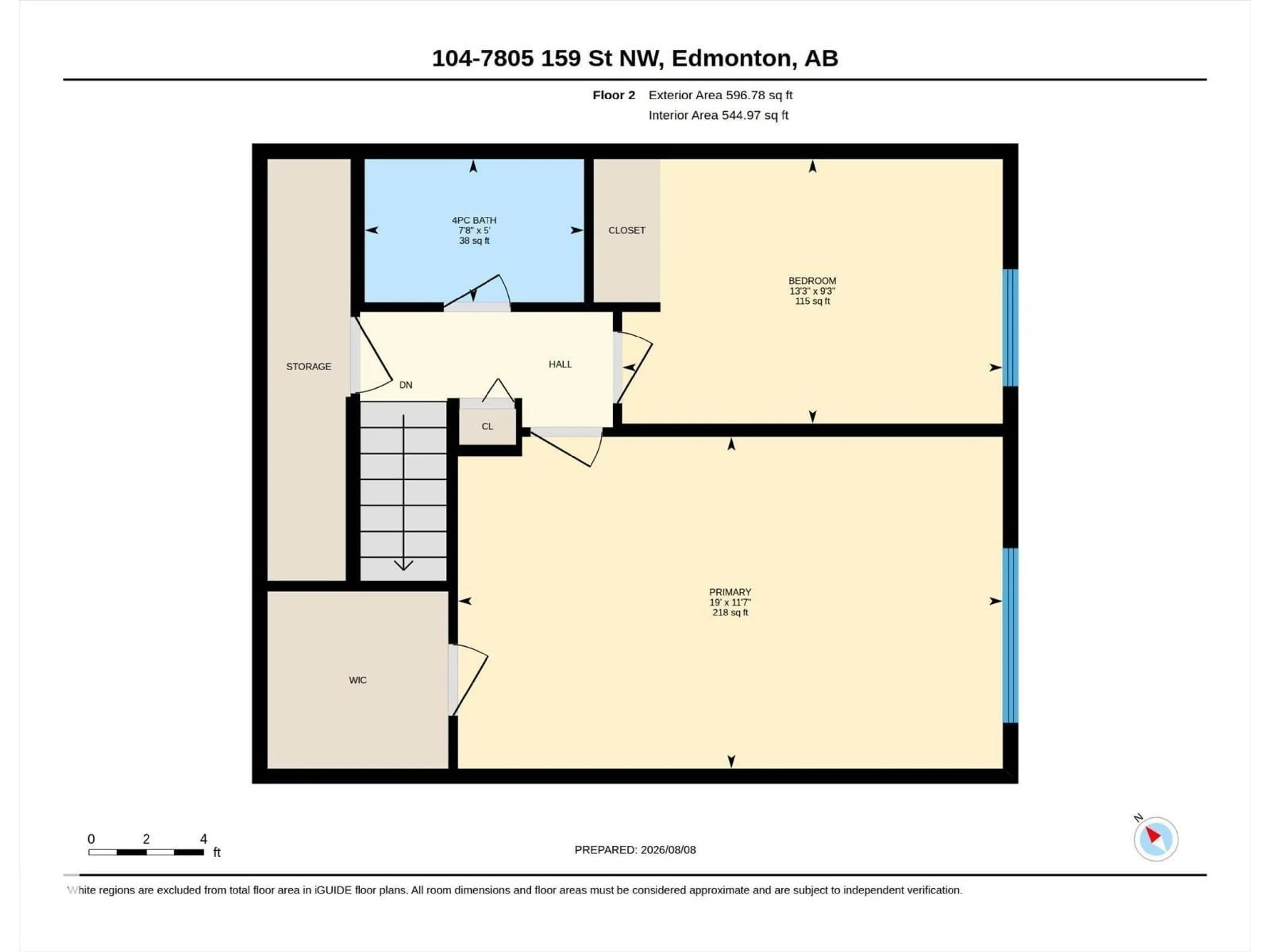 Floor plan for #104 - 7805 159 ST NW, Edmonton Alberta T5R2E1