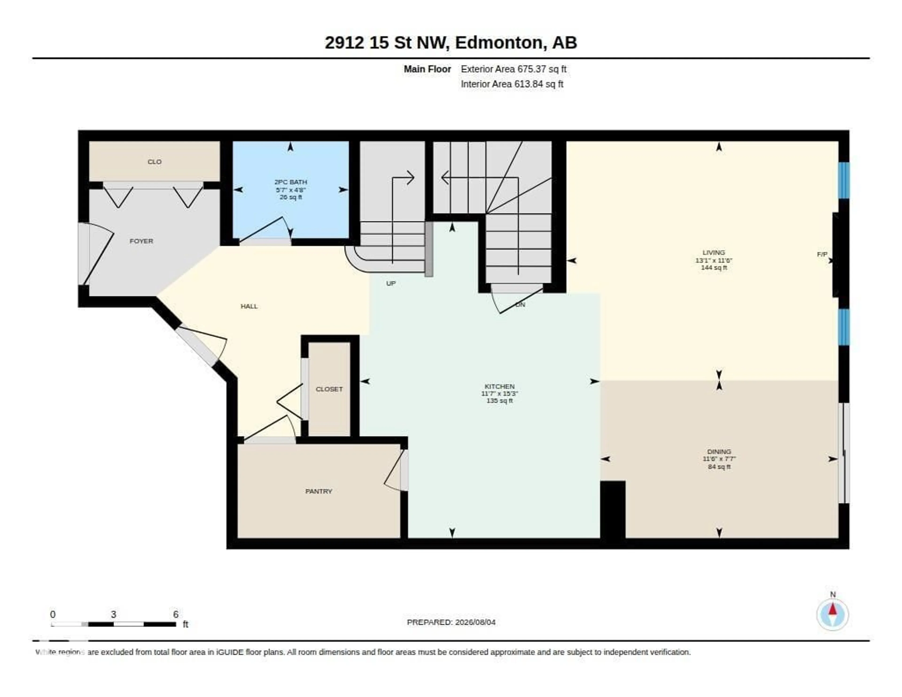 Floor plan for 2912 15 ST, Edmonton Alberta T6T0V6