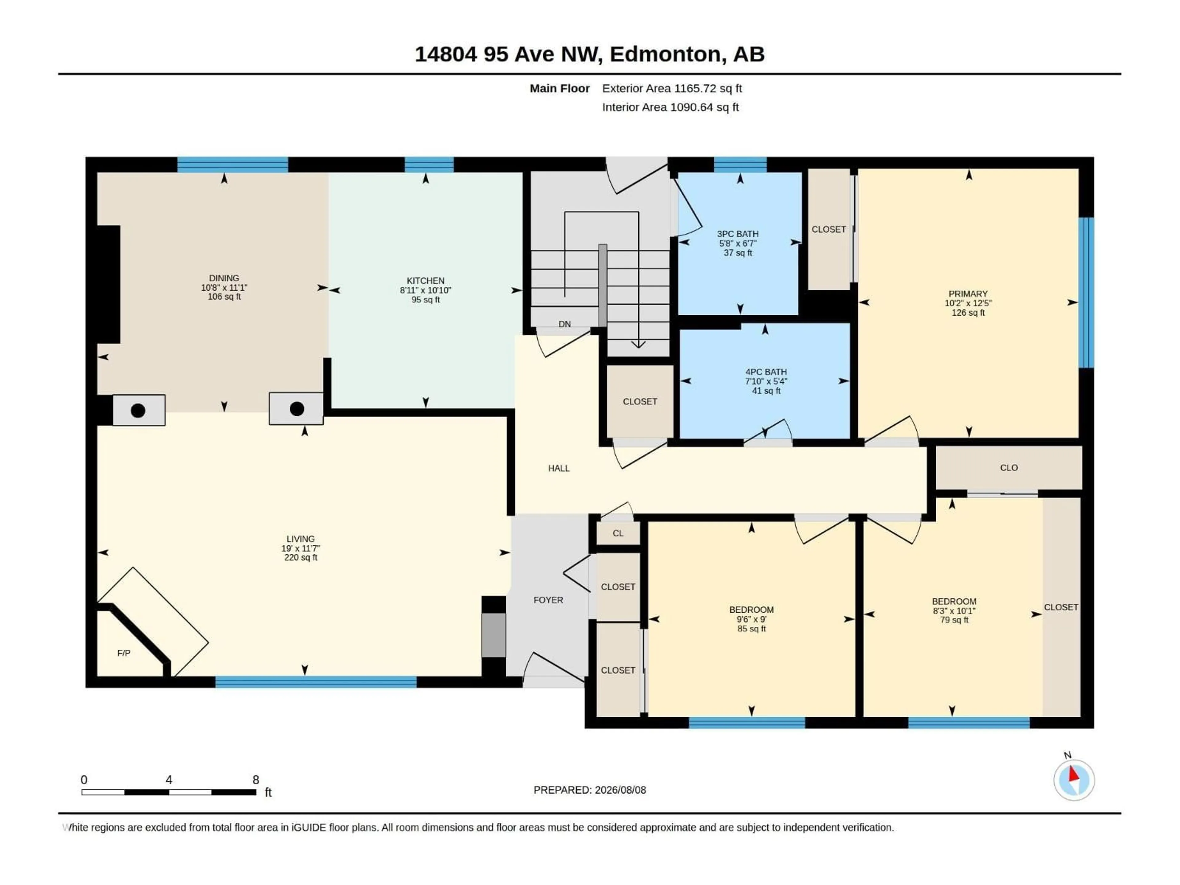 Floor plan for NW - 14804 95 AV, Edmonton Alberta T5N0B5