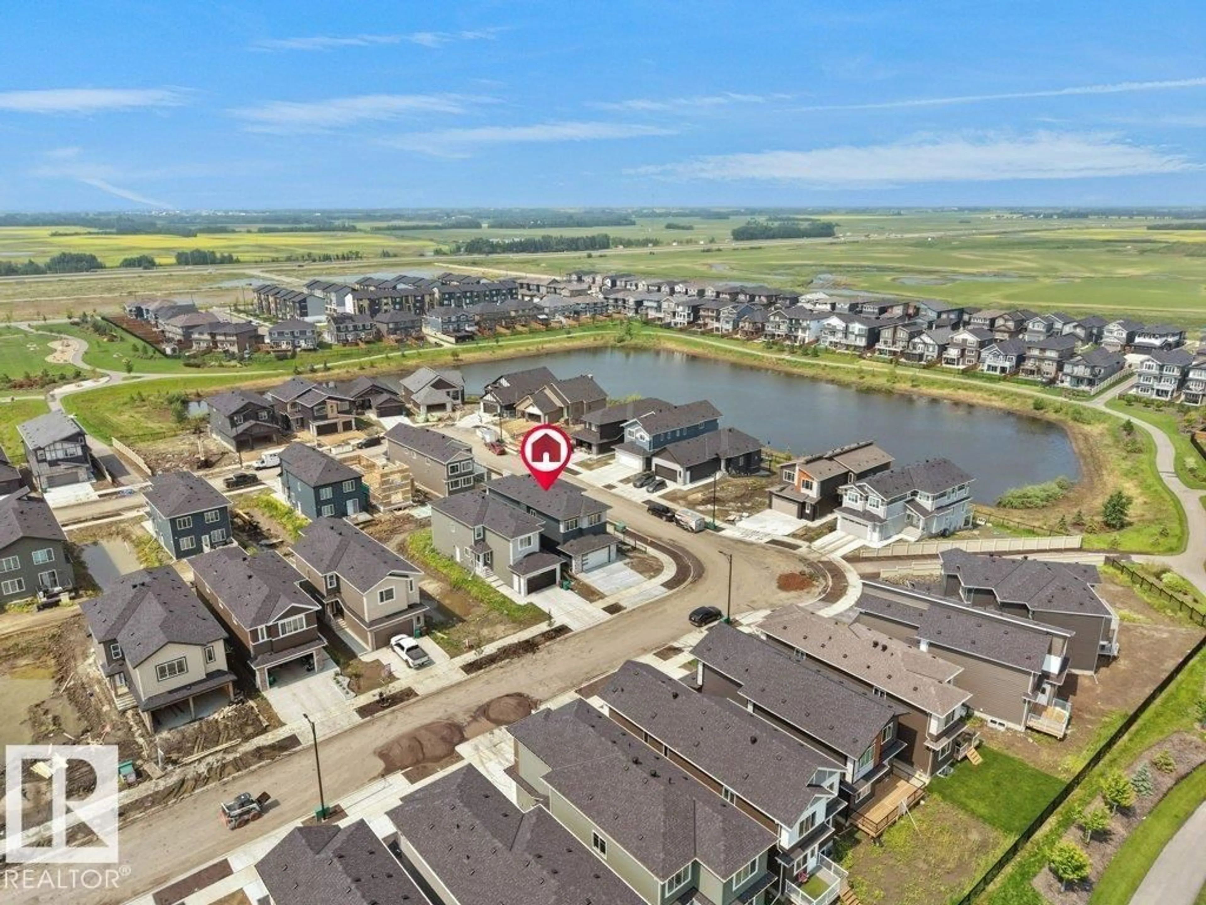 A pic from outside/outdoor area/front of a property/back of a property/a pic from drone, water/lake/river/ocean view for 89 ELDRIDGE PT, St. Albert Alberta T8N8C4