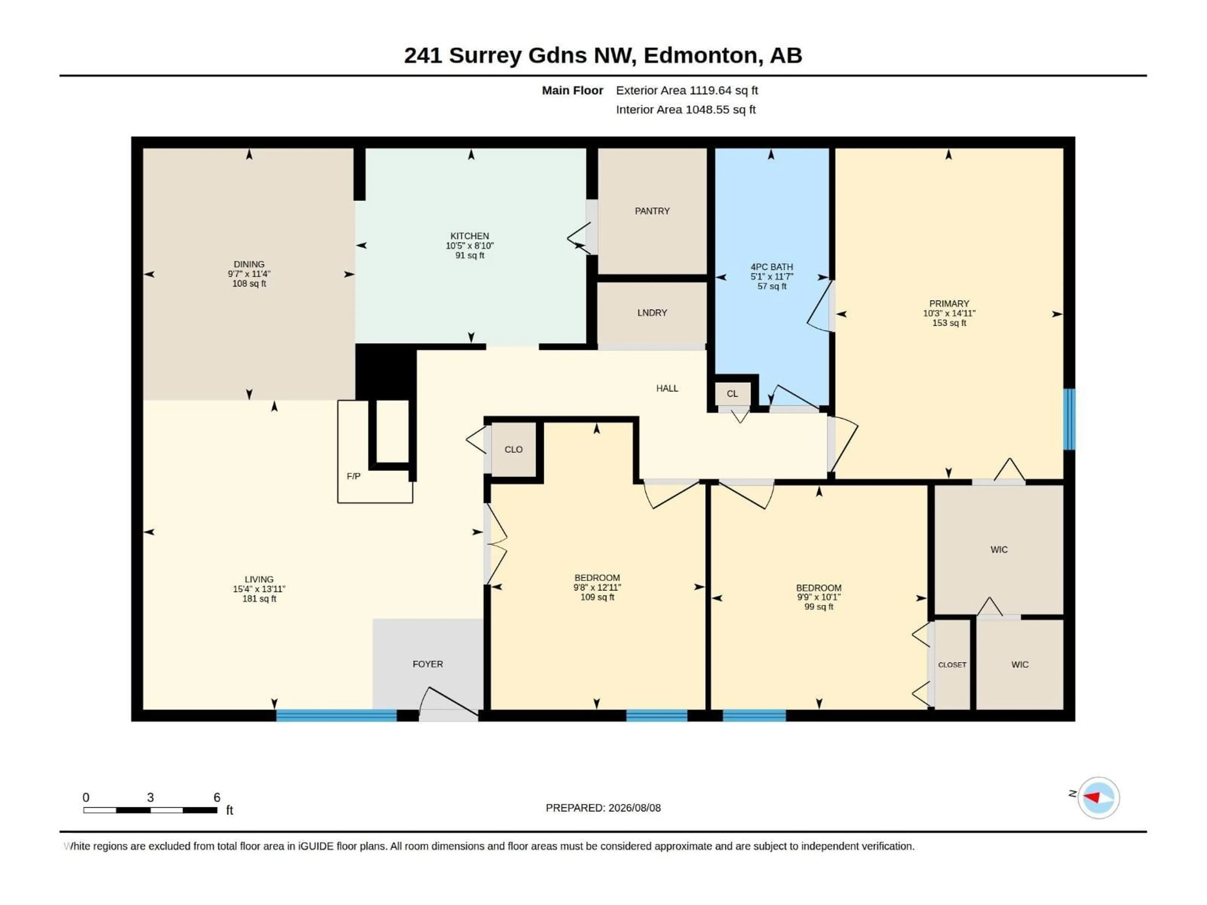 Floor plan for 241 SURREY GARDENS GD, Edmonton Alberta T5T1Z3