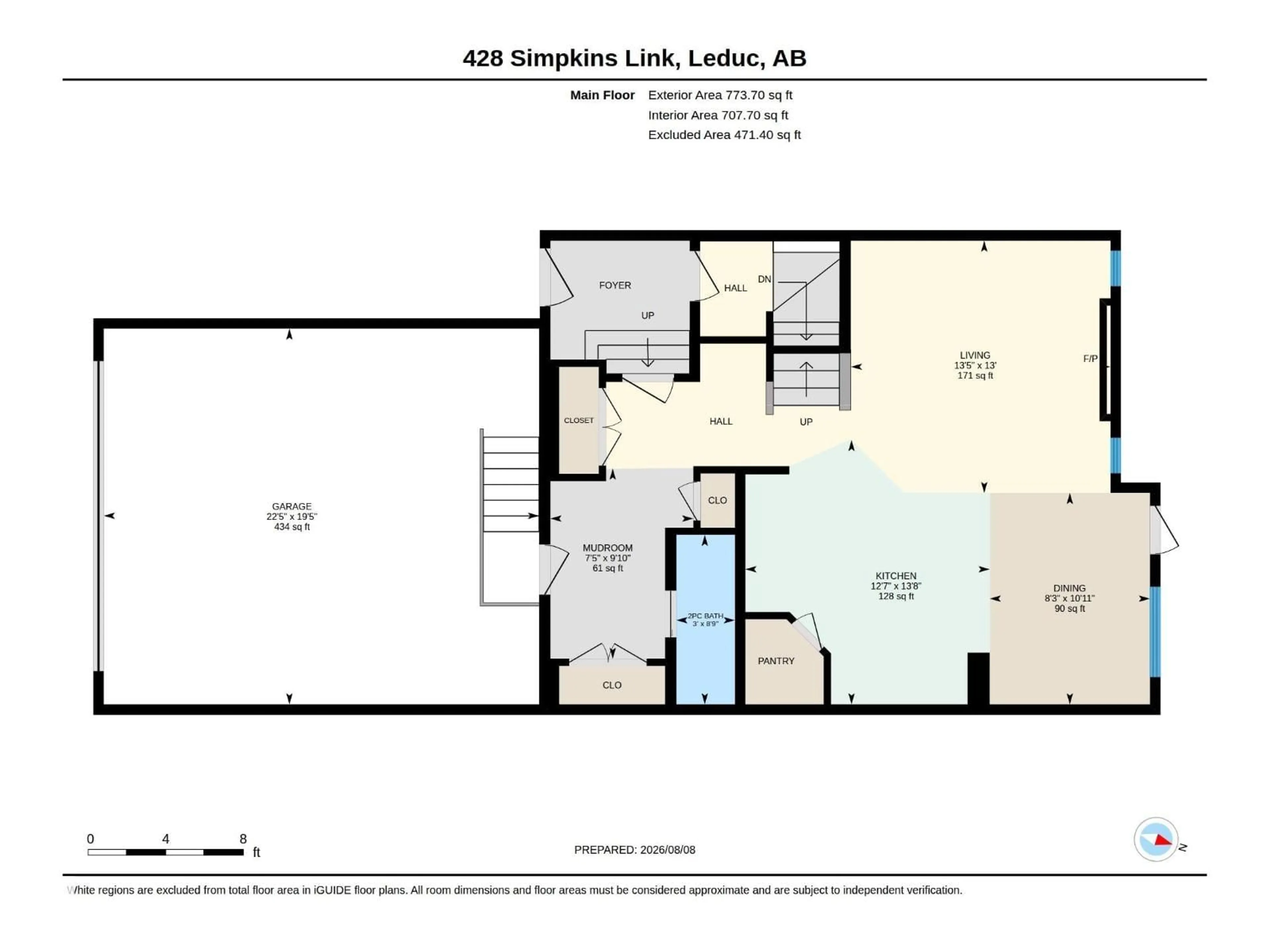 Floor plan for 428 SIMPKINS LI, Leduc Alberta T9E1B3