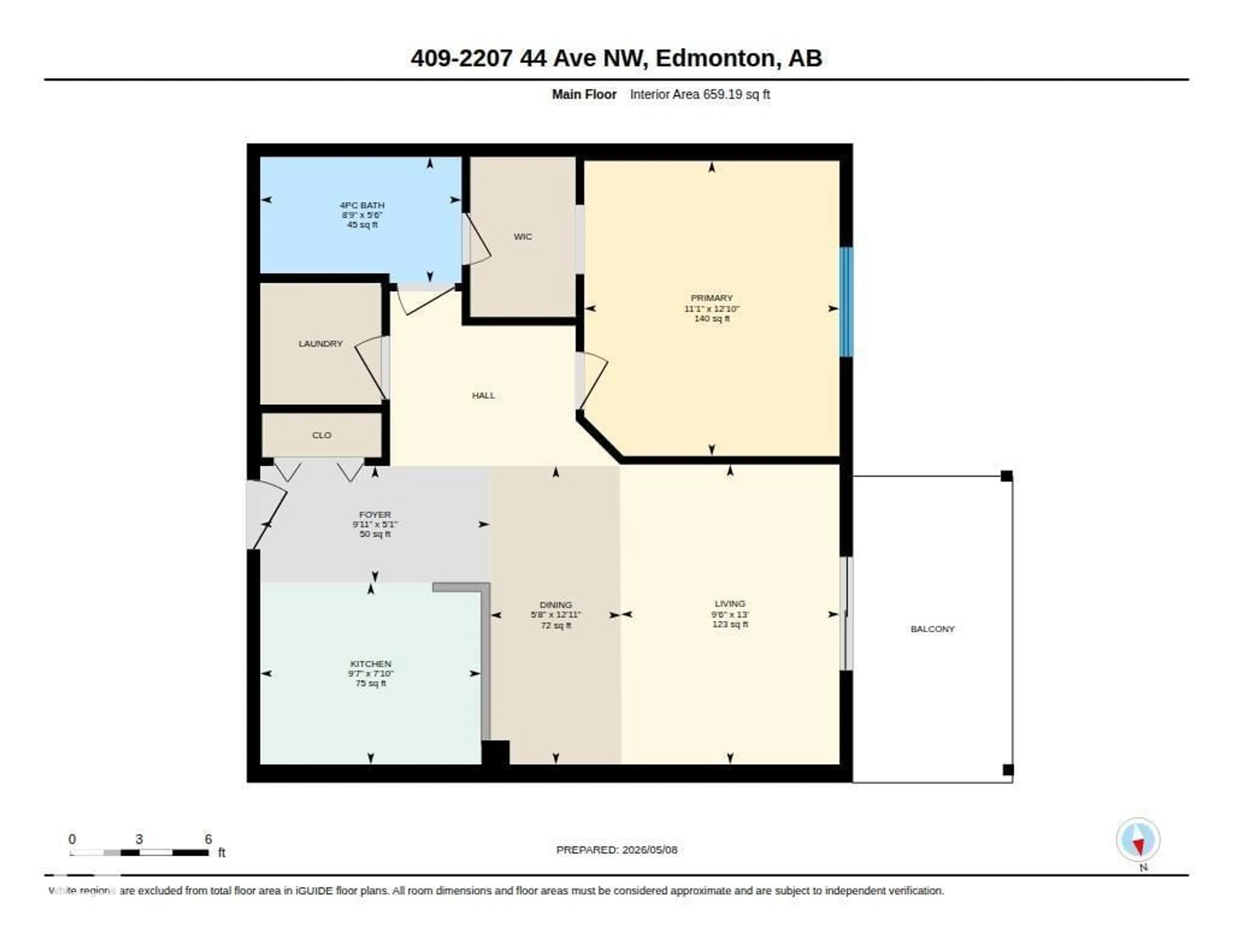 Floor plan for 409 - 2207 44 AV NW, Edmonton Alberta T6T0T2