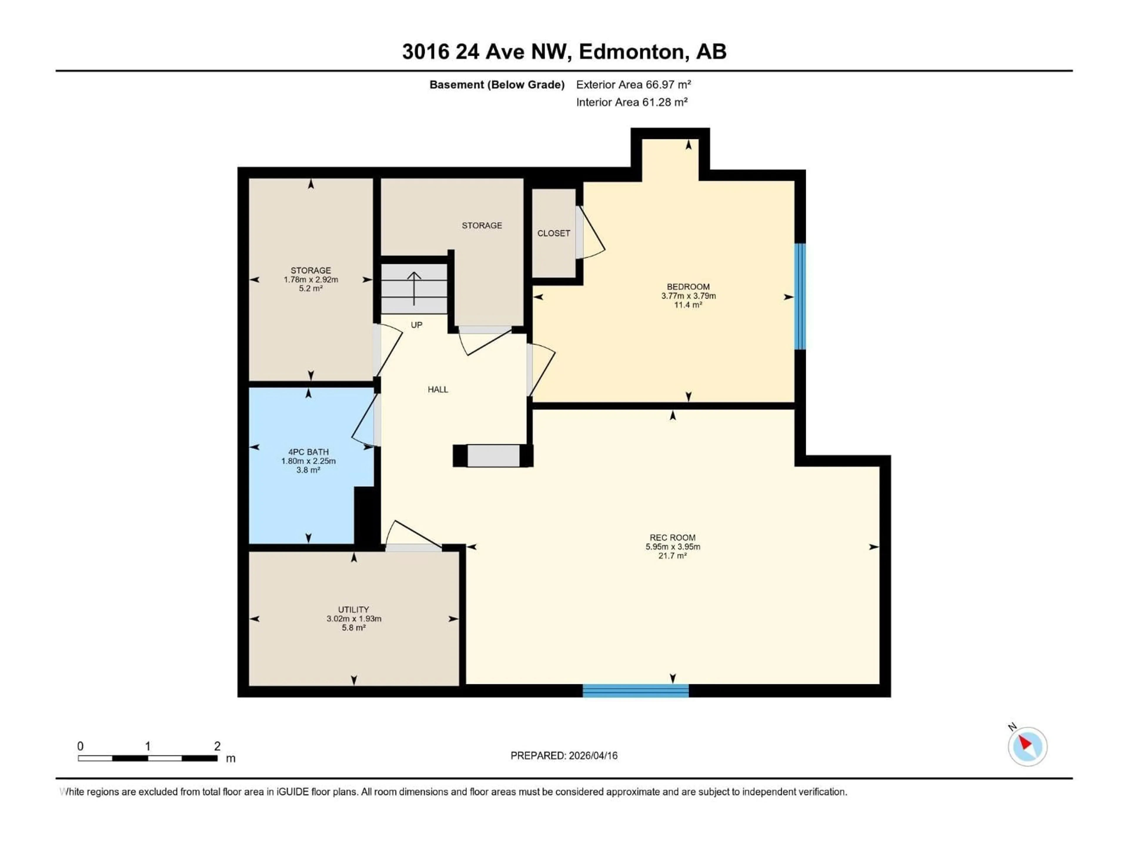 Floor plan for 3016 24 AVE NW, Edmonton Alberta T6T0G7
