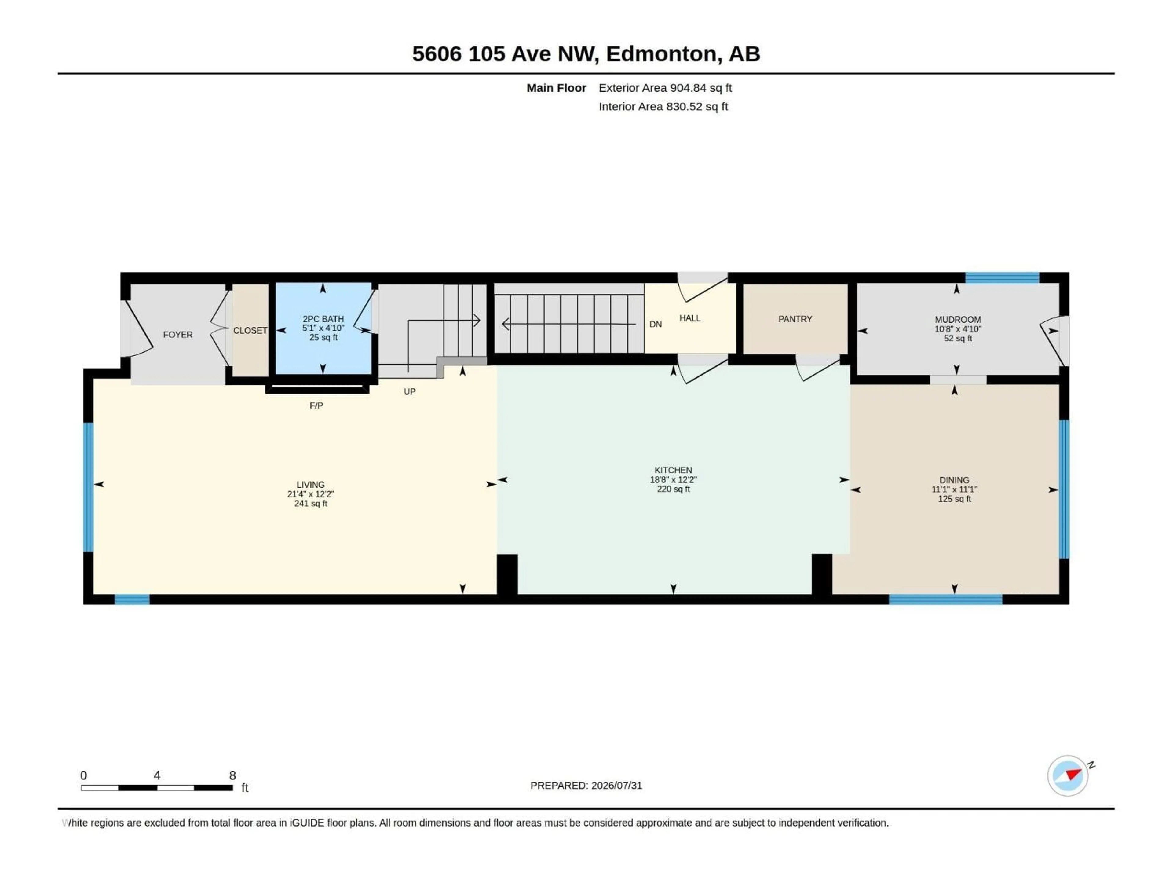 Floor plan for 5606 105 AV, Edmonton Alberta T6A1A6