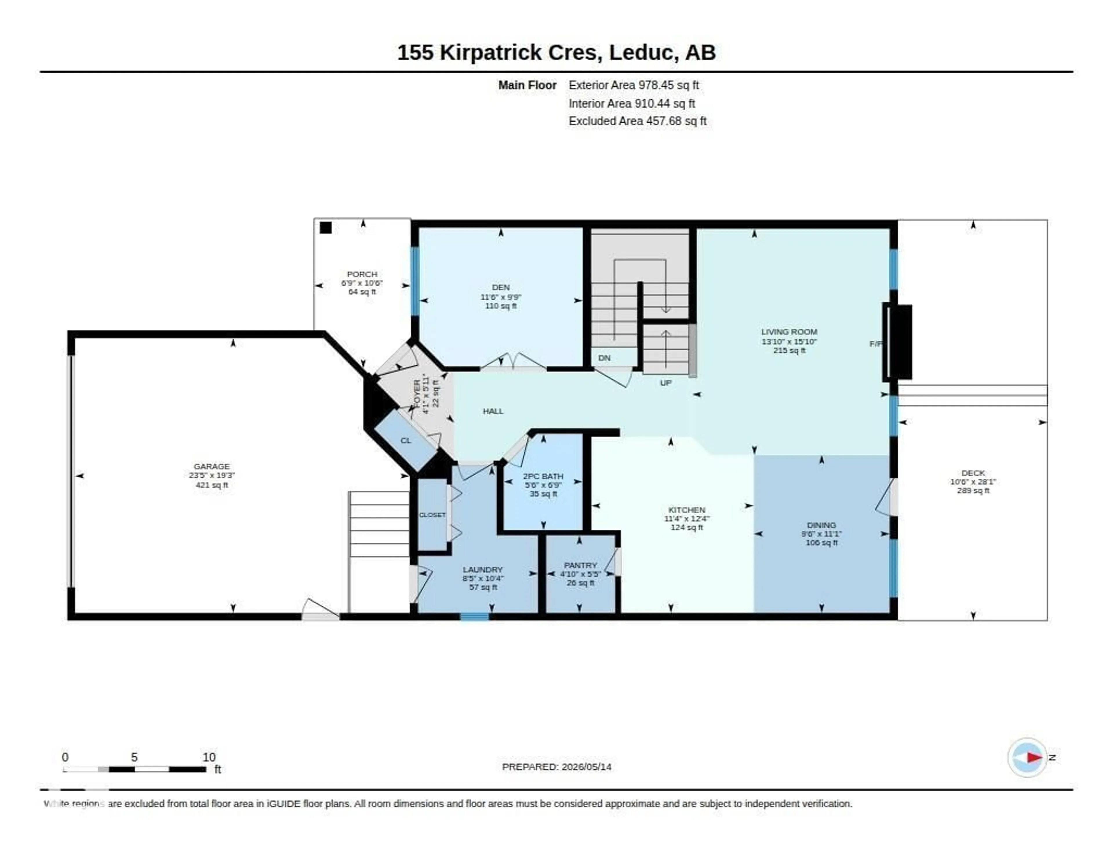 Floor plan for 155 KIRPATRICK CR, Leduc Alberta T9E0W3