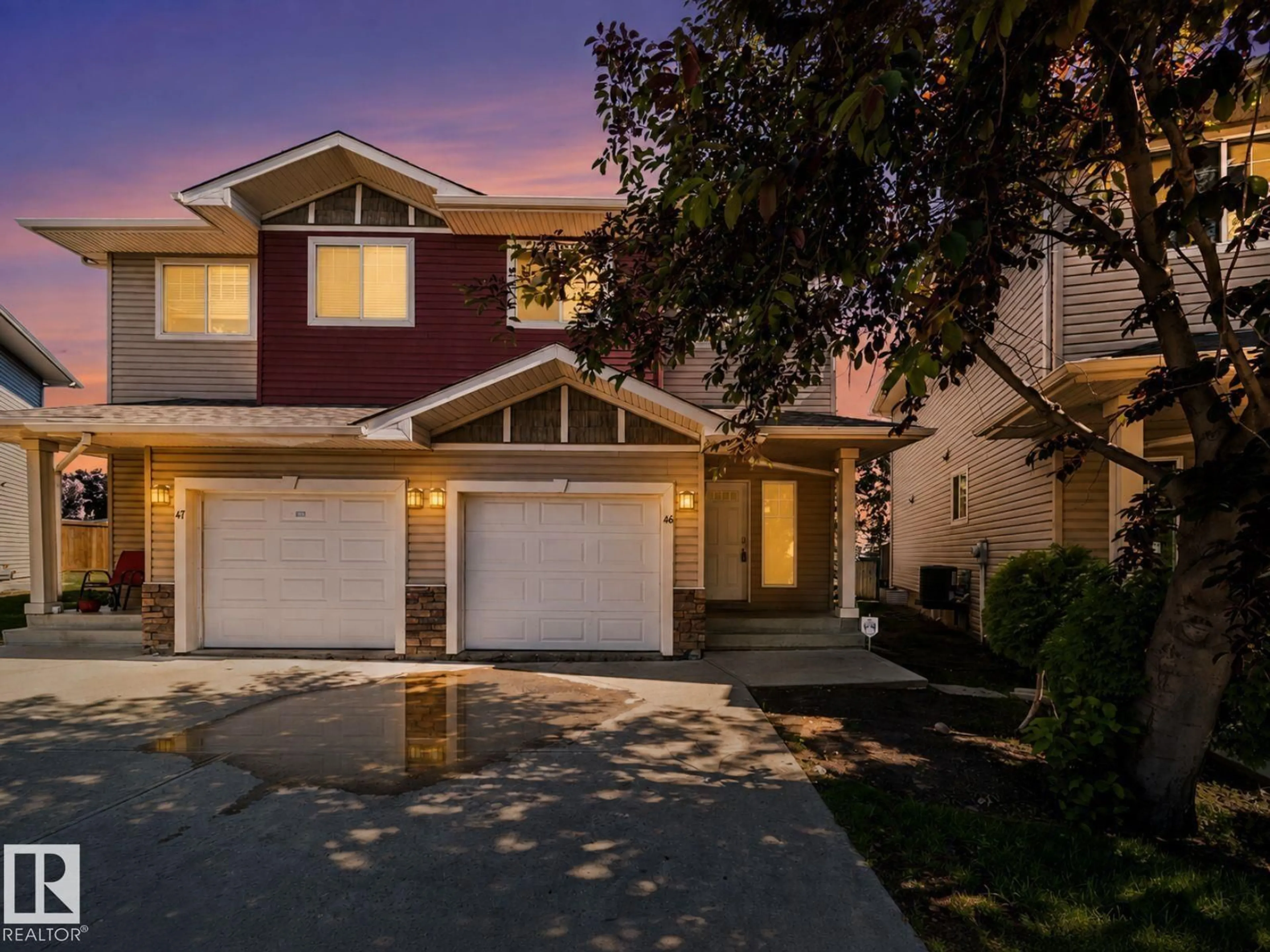 Home with vinyl exterior material, street for 46 15151 43 ST NW, Edmonton Alberta T5Y0L3