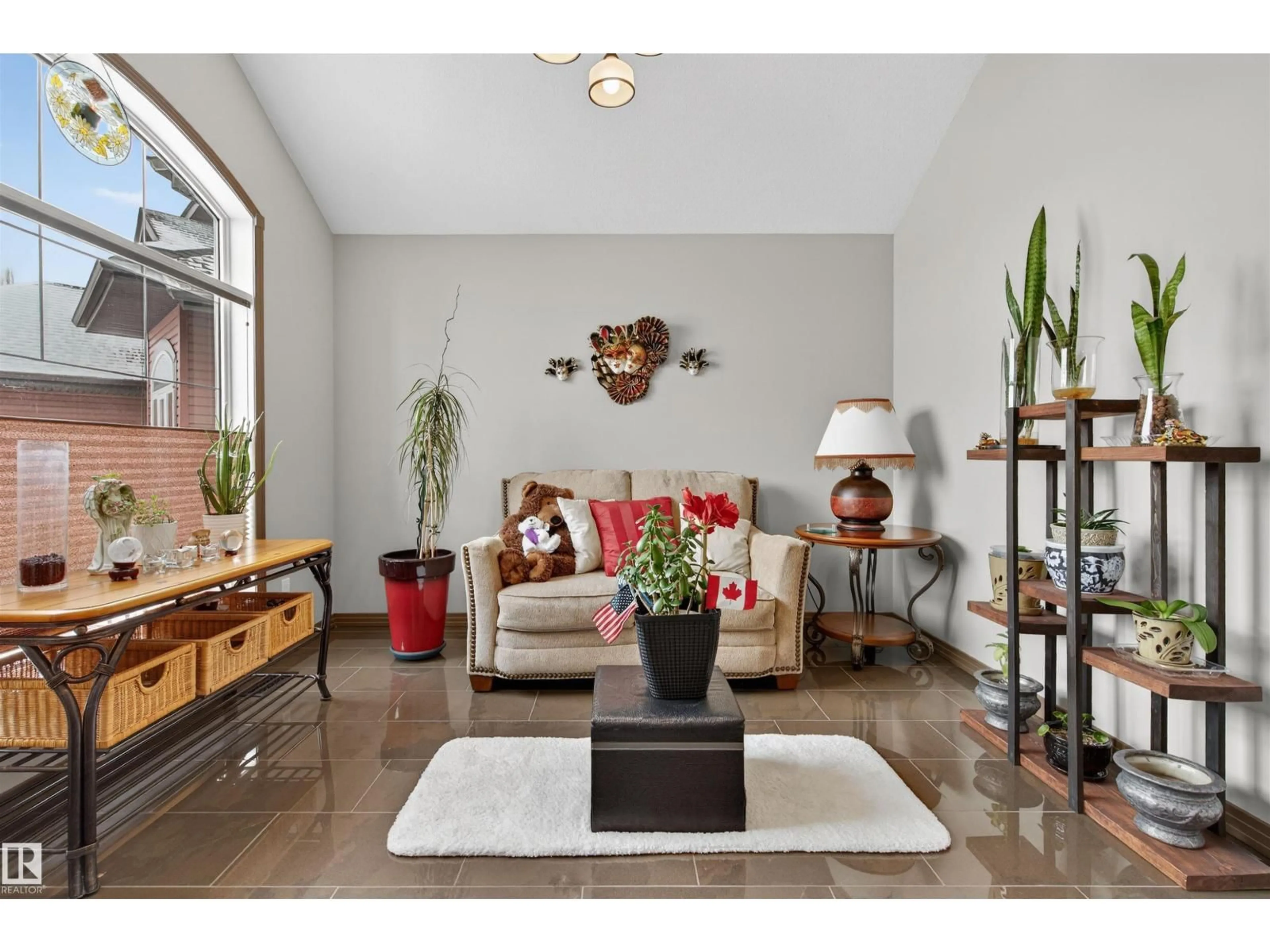 Living room with furniture, wood/laminate floor for 1213 CUNNINGHAM DR, Edmonton Alberta T6W0R5
