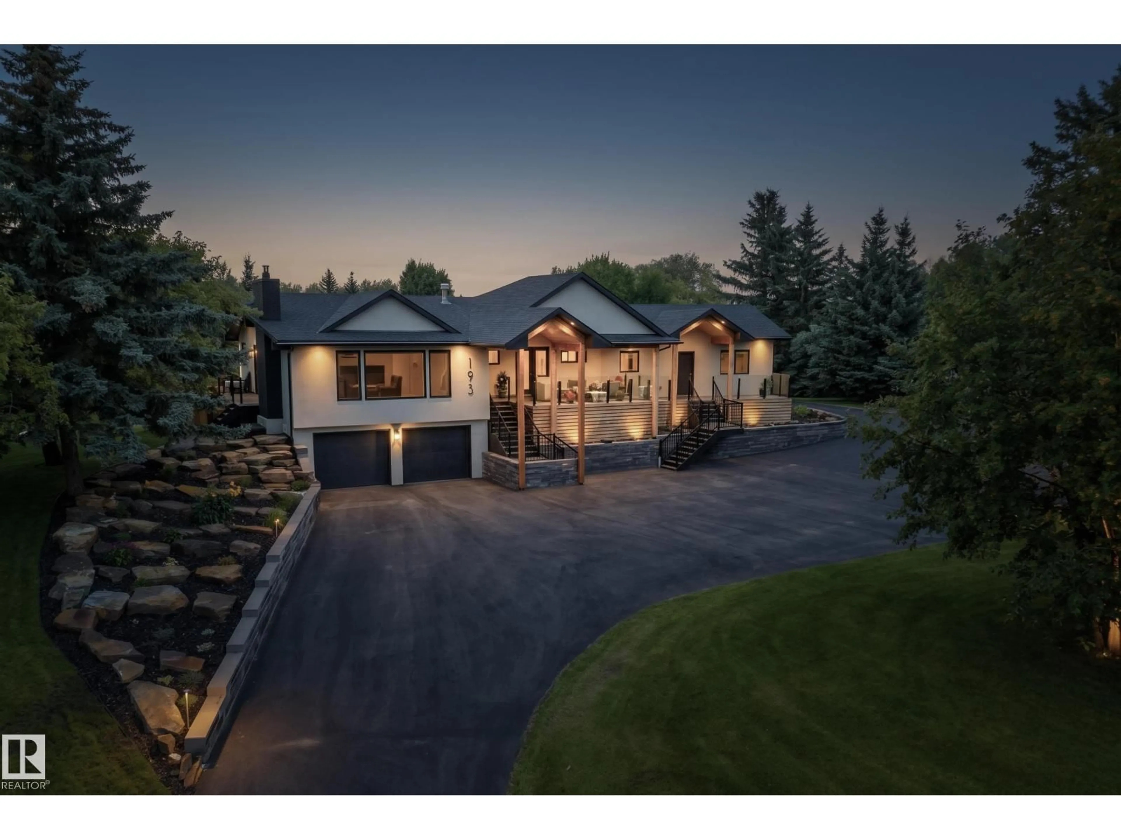 A pic from outside/outdoor area/front of a property/back of a property/a pic from drone, mountain view for 52249 - 193 RGE ROAD 233, Rural Strathcona County Alberta T8B1C7