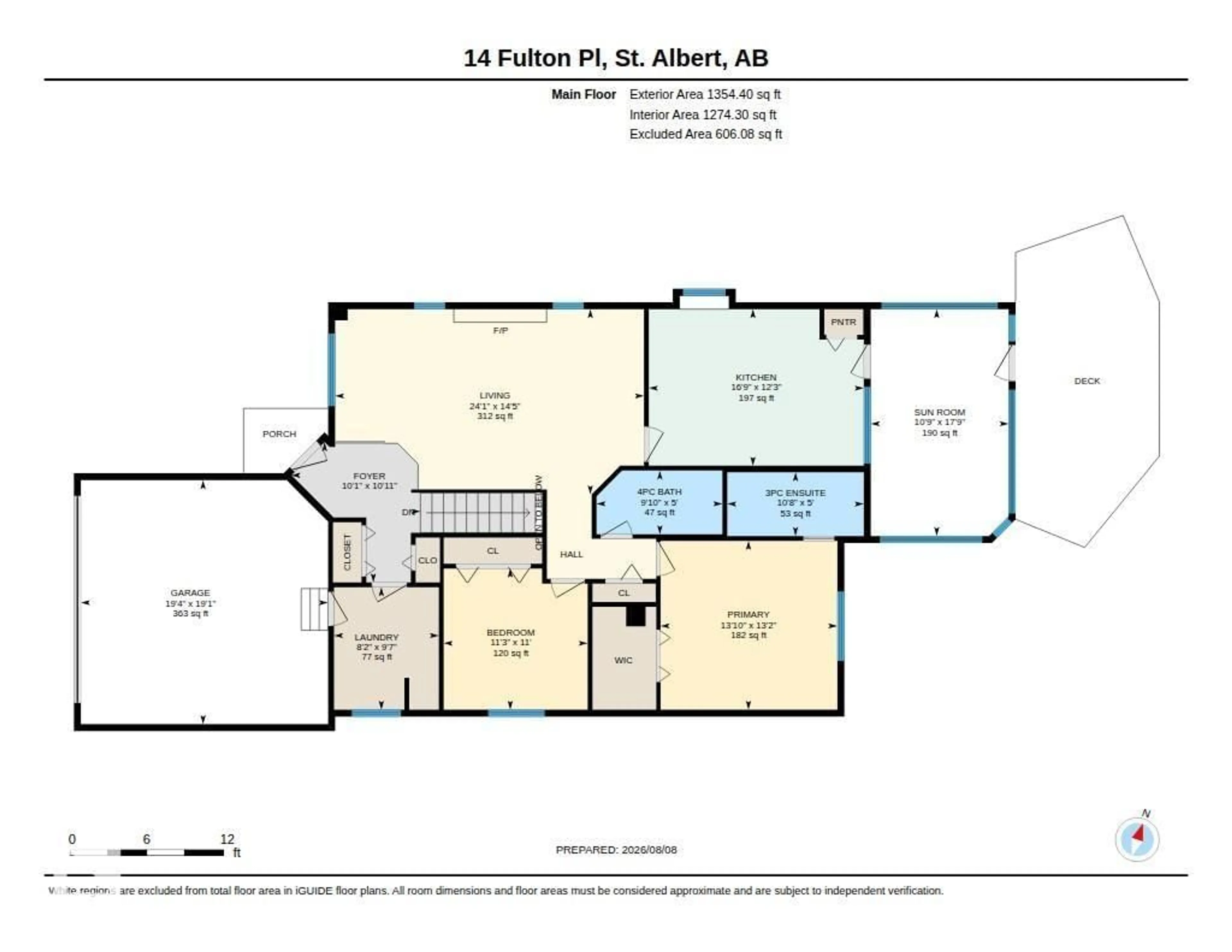 Floor plan for 14 FULTON PL, St. Albert Alberta T8N5Z8