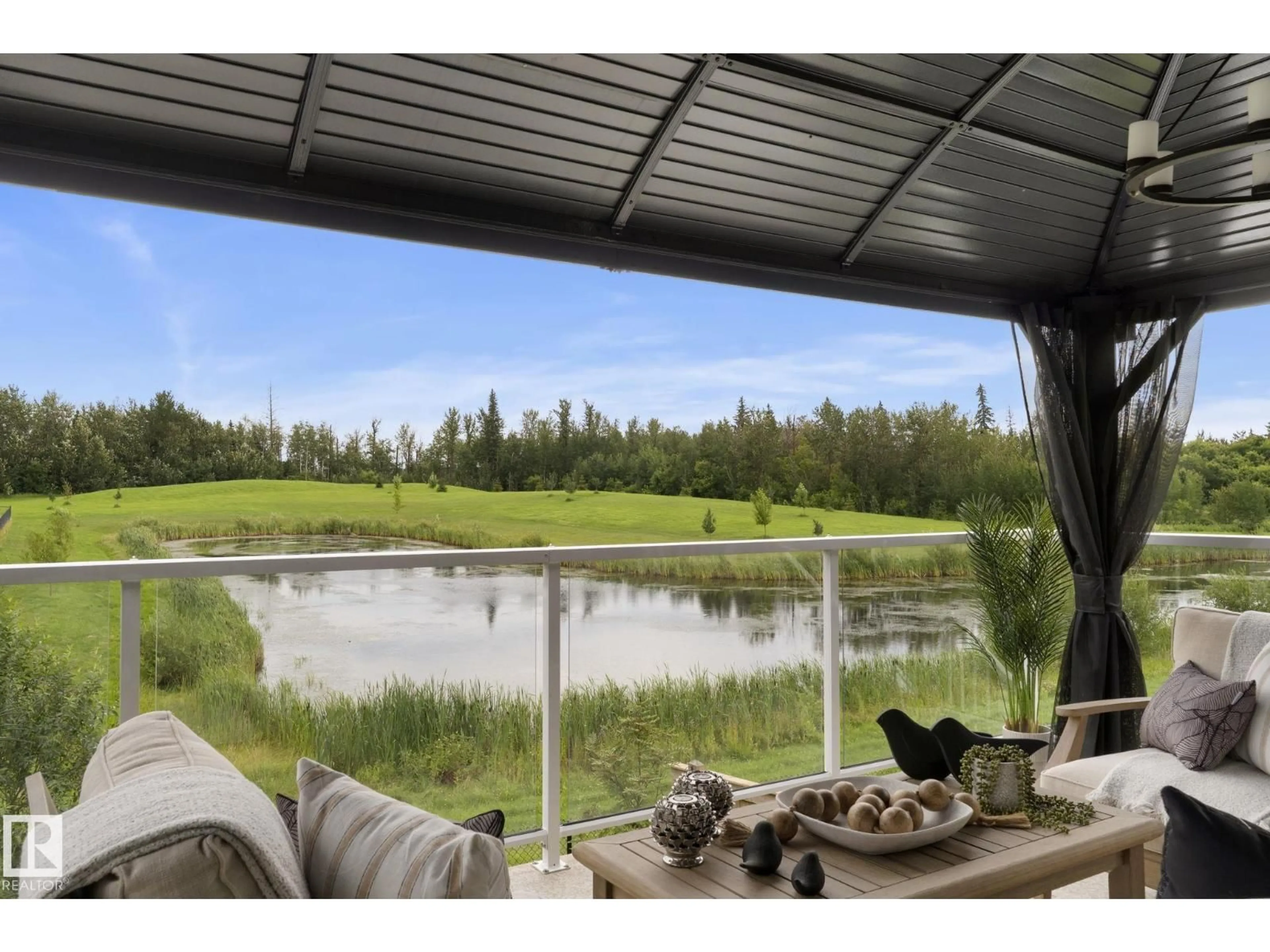 Patio, water/lake/river/ocean view for 55 MAPLE CR, Gibbons Alberta T0A1N0