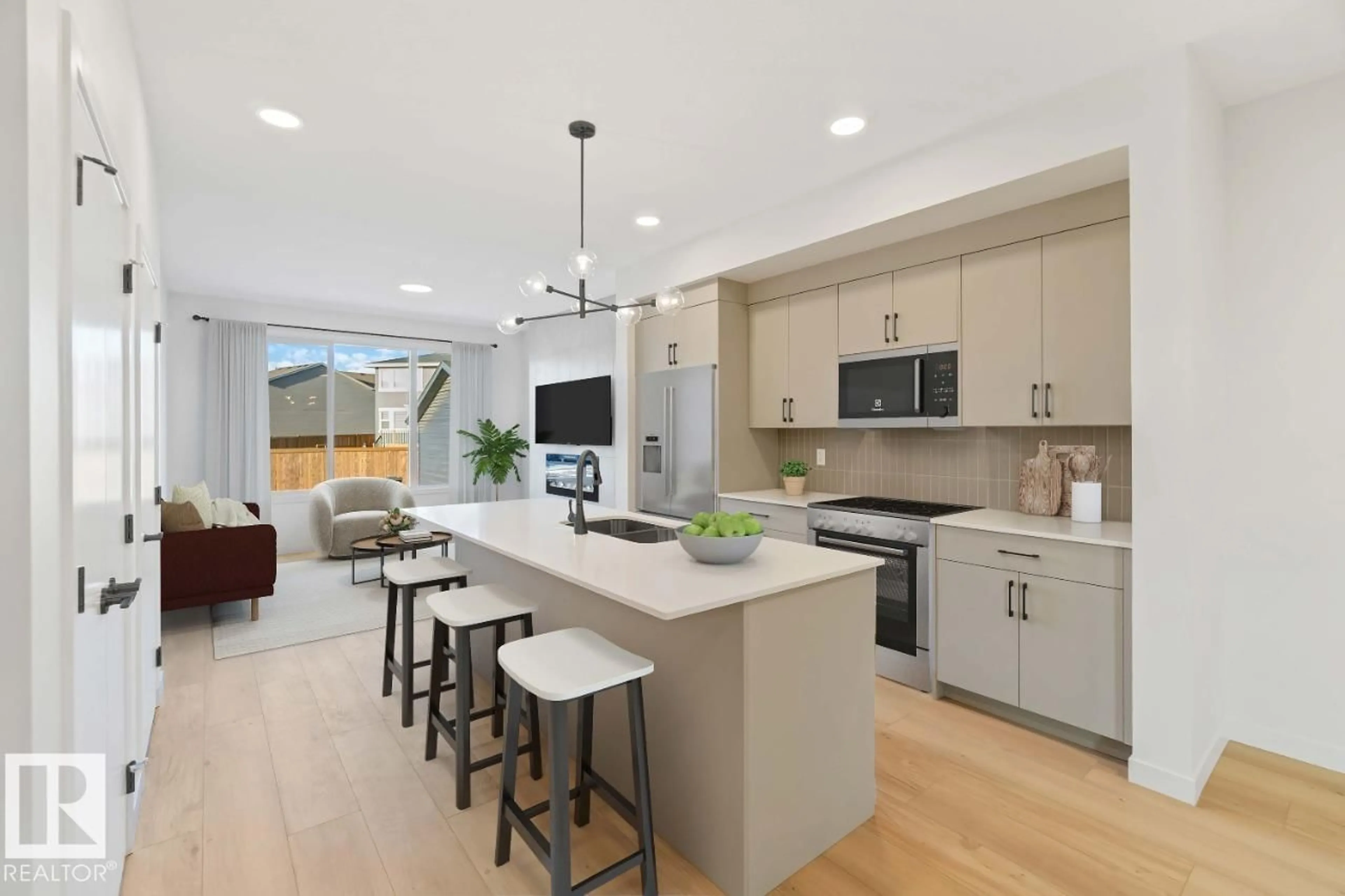 Open concept kitchen, ceramic/tile floor for 7128 50A AVE, Beaumont Alberta T4X3G5