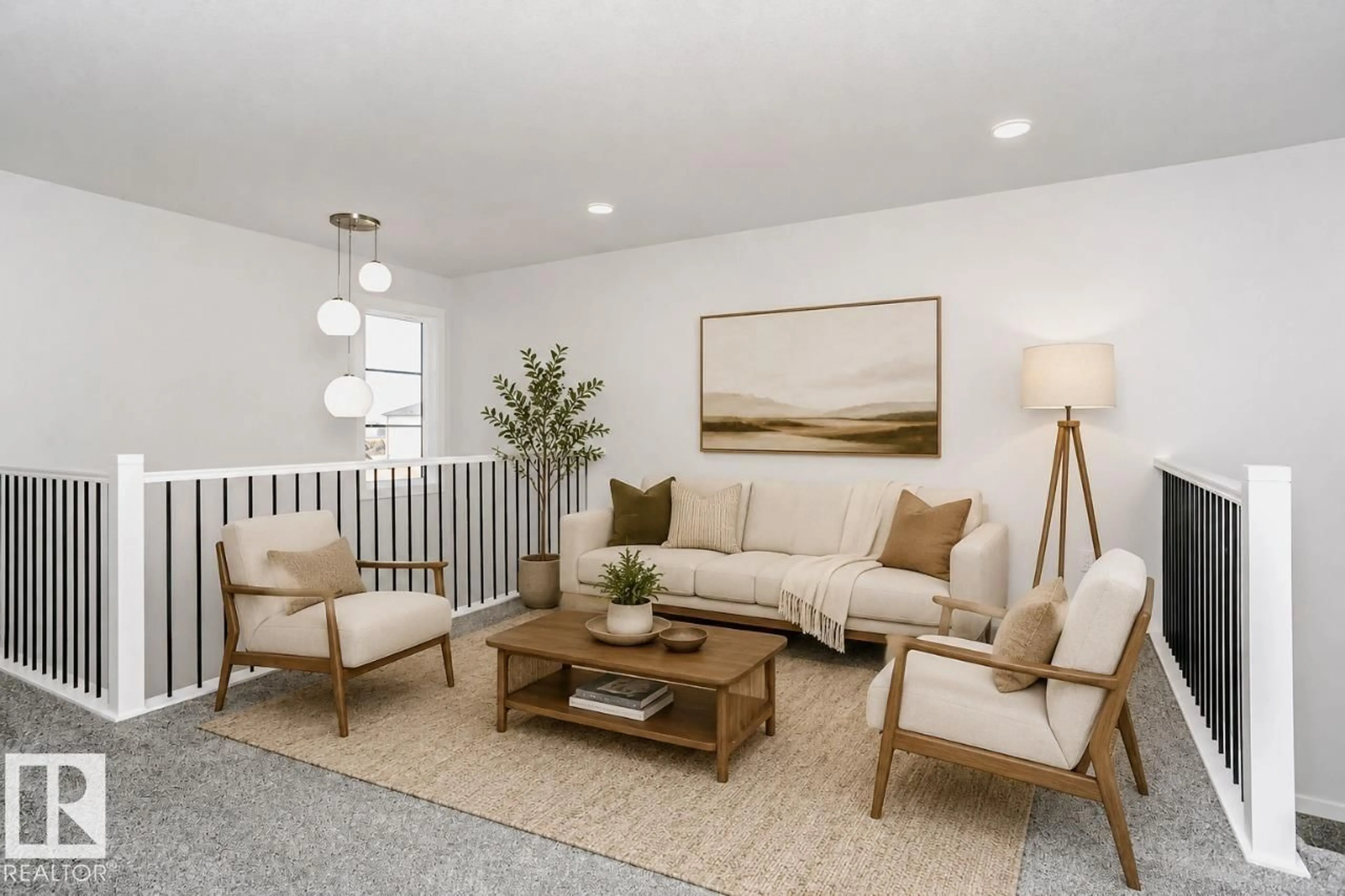 Living room with furniture, wood/laminate floor for 80 LEMON CL, Spruce Grove Alberta T7X4V3