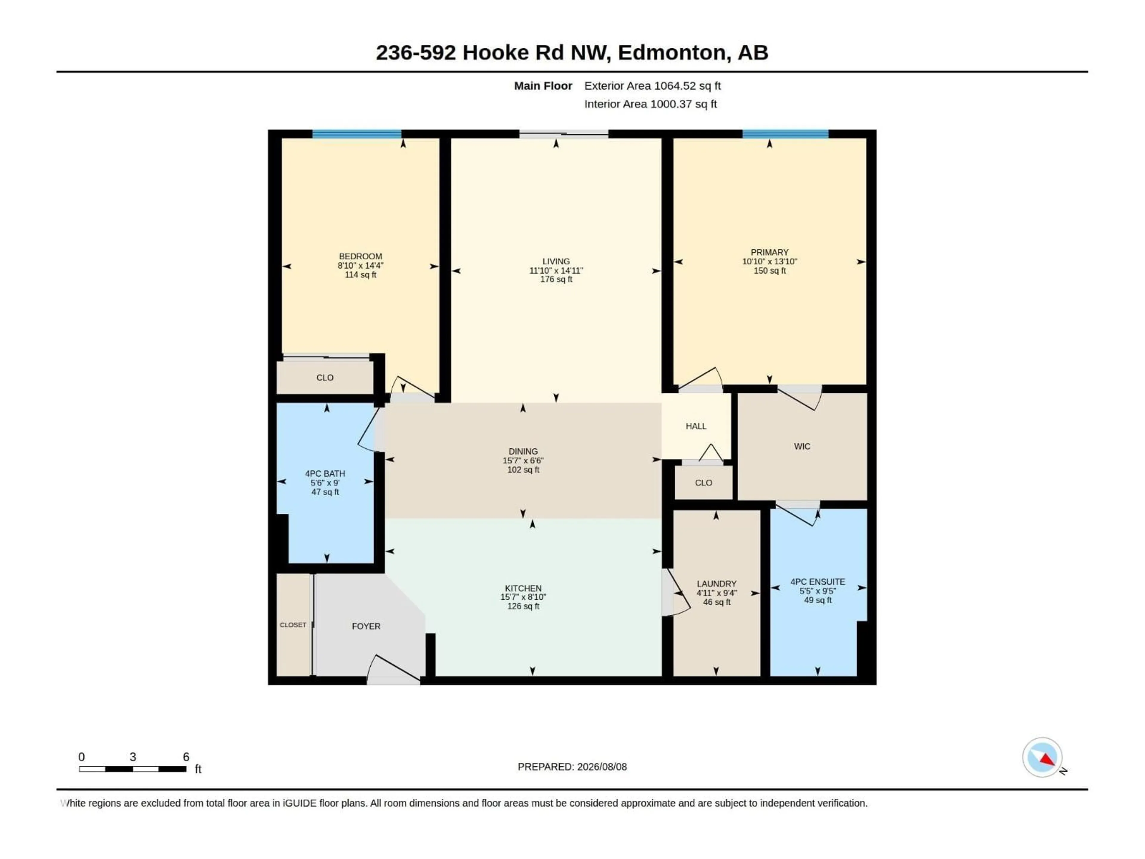 Floor plan for 592 - 236 HOOKE RD, Edmonton Alberta T5A5H2