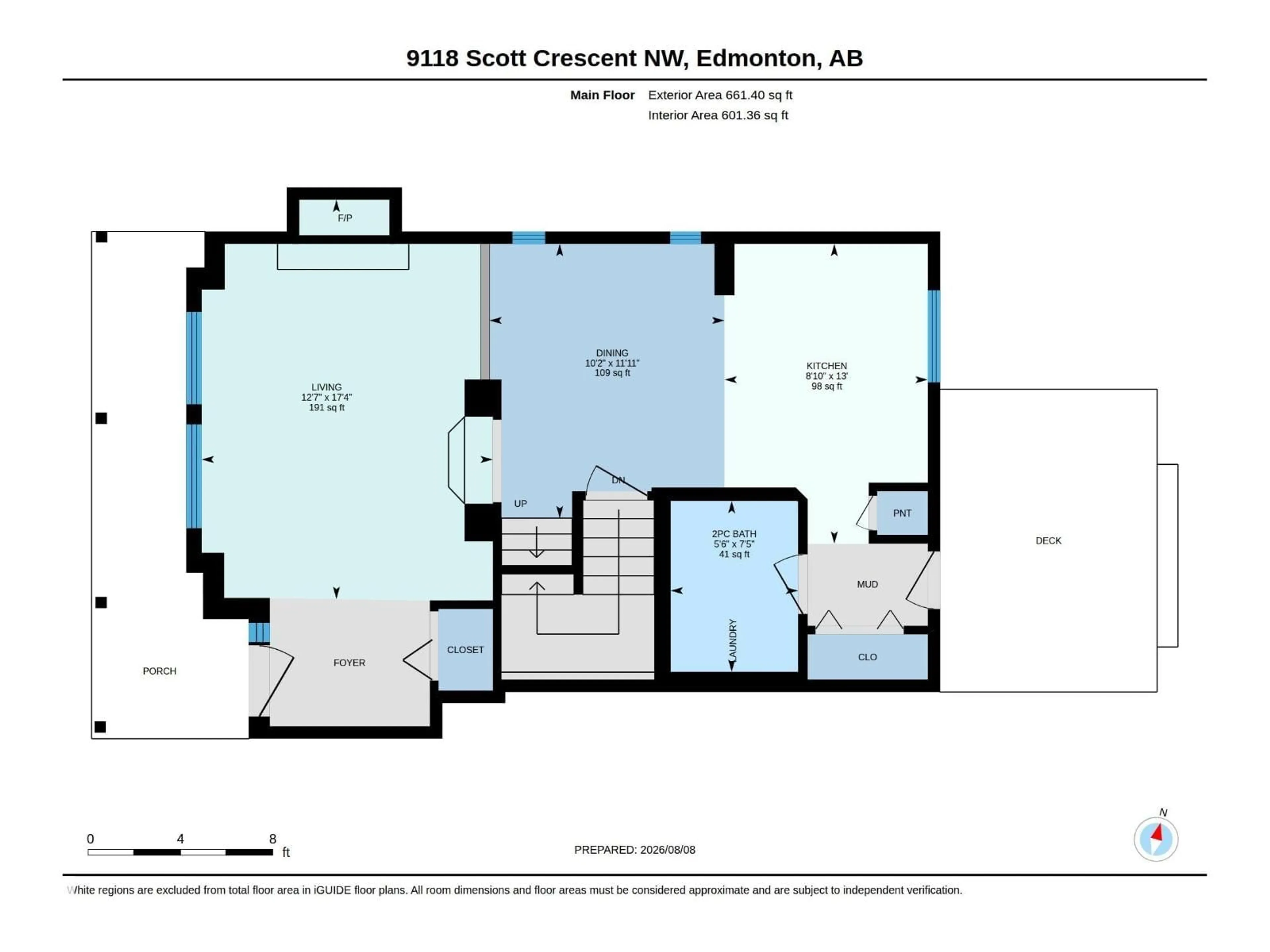 Floor plan for 9118 SCOTT CR, Edmonton Alberta T6R0E5