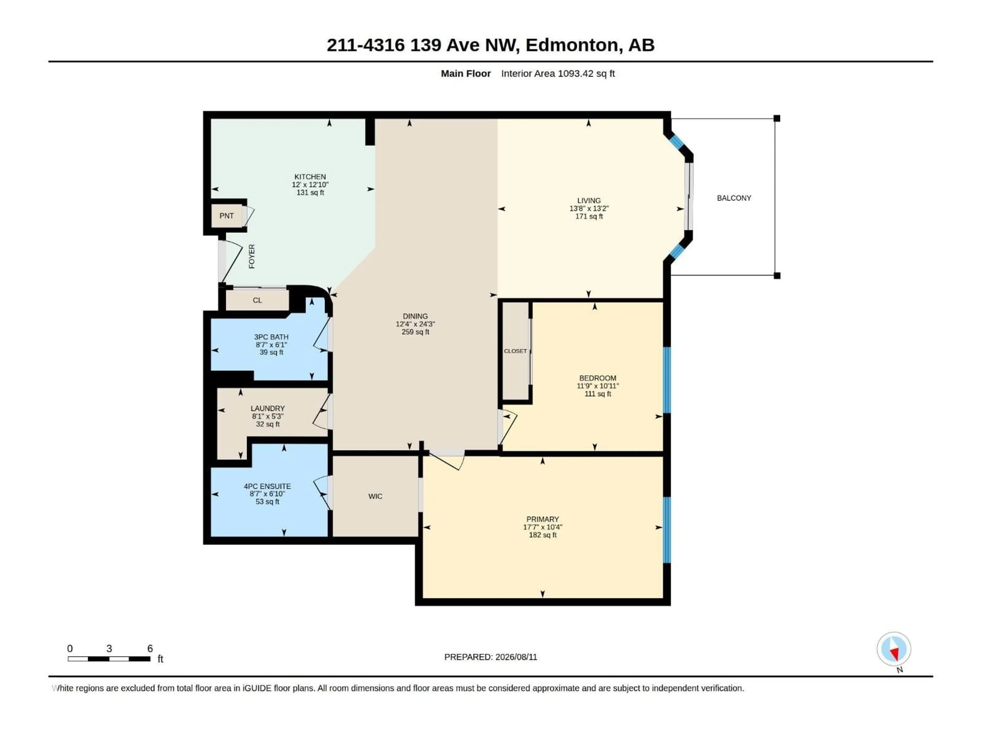 Floor plan for #211 - 4316 139 AV, Edmonton Alberta T5Y0L1