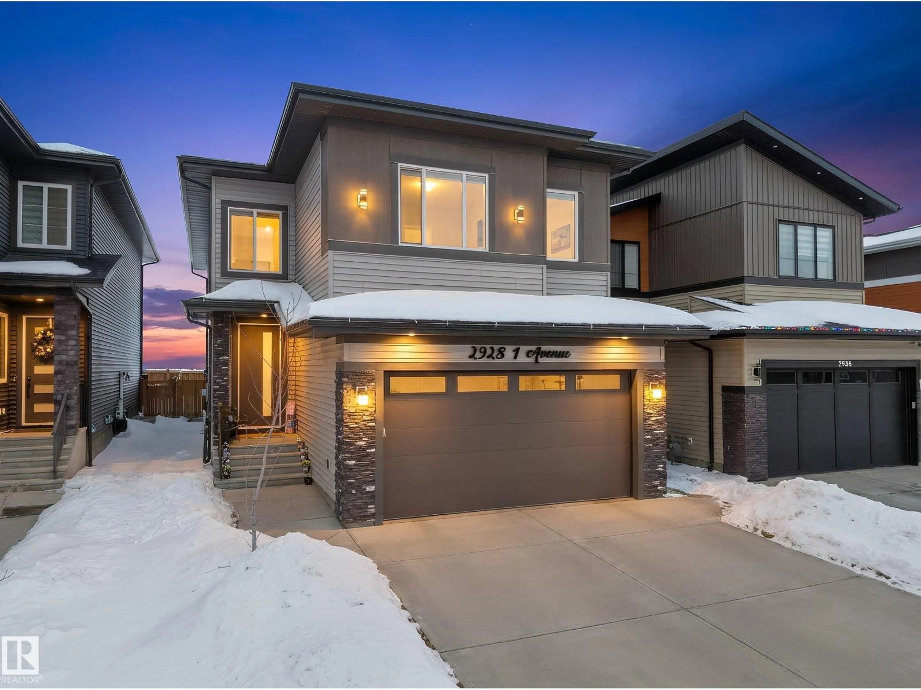 Home with brick exterior material, street for 2928 1 AV, Edmonton Alberta T6X3E2