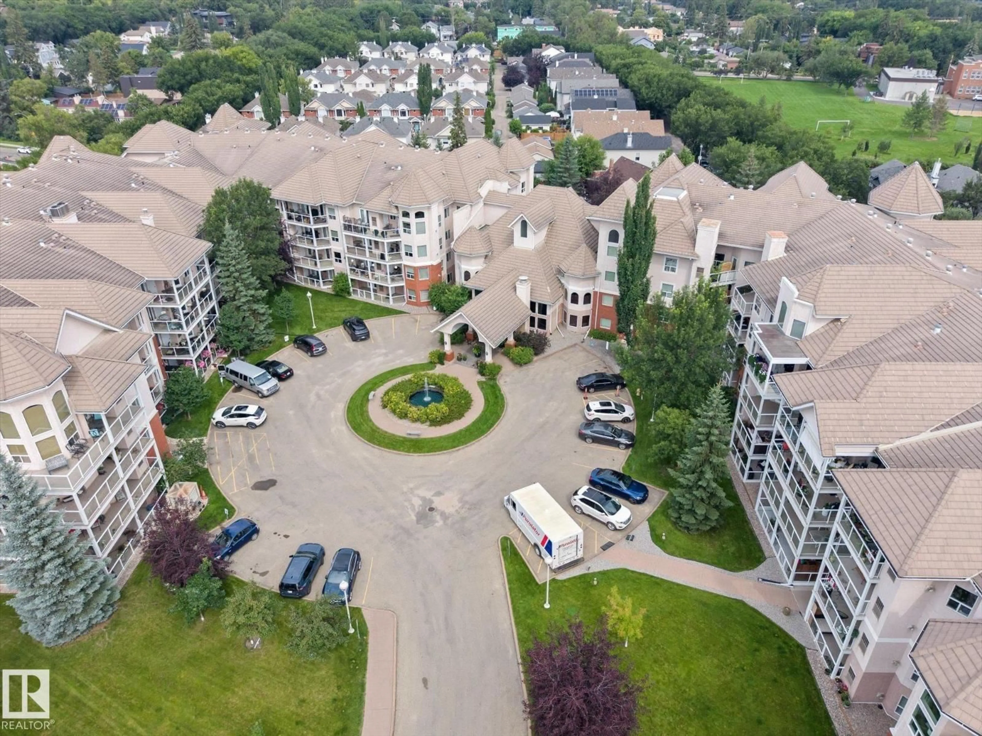 A pic from outside/outdoor area/front of a property/back of a property/a pic from drone, city buildings view from balcony for #223 - 9008 99 AV, Edmonton Alberta T5H4M6