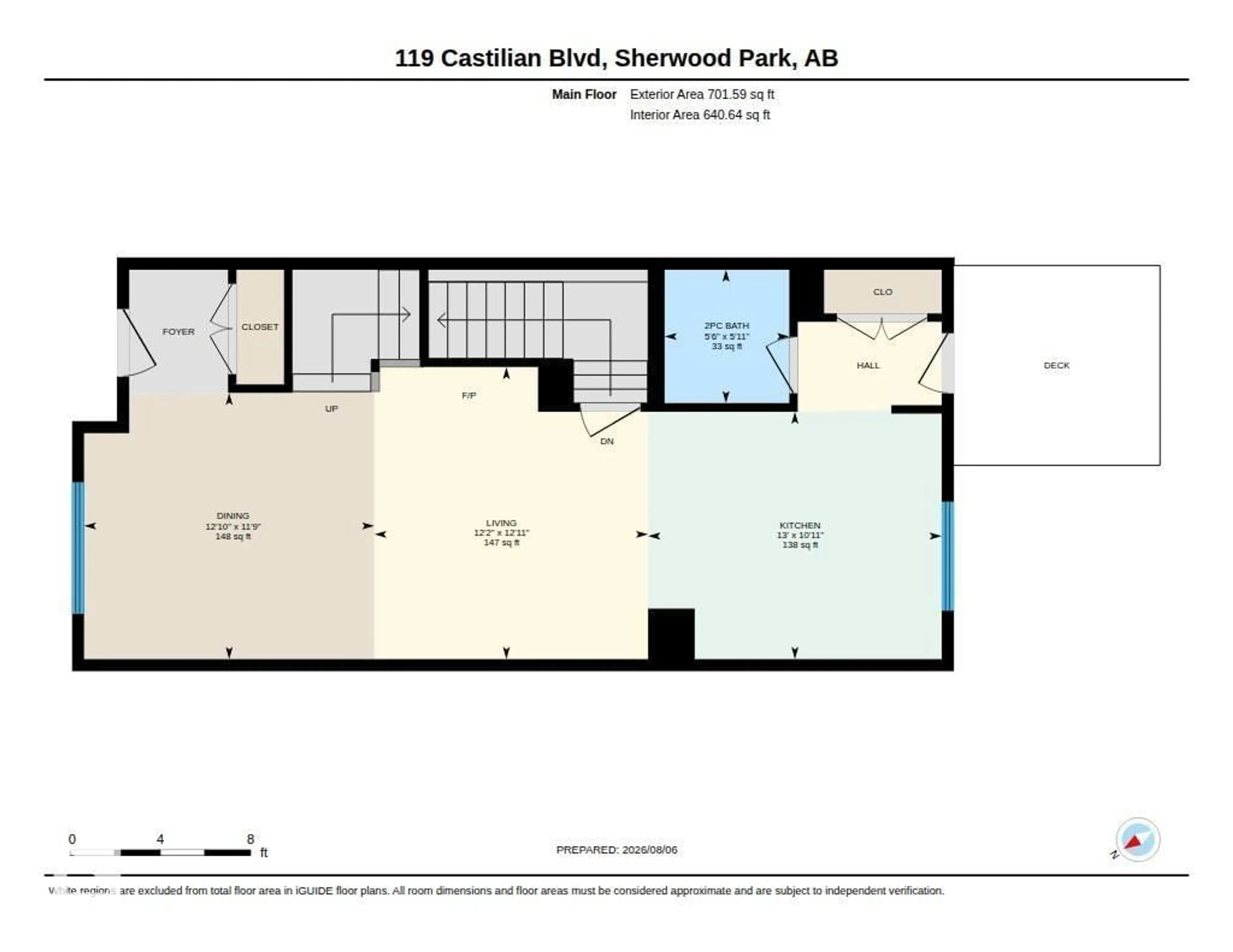 Floor plan for 119 CASTILIAN BV, Sherwood Park Alberta T8H3A6