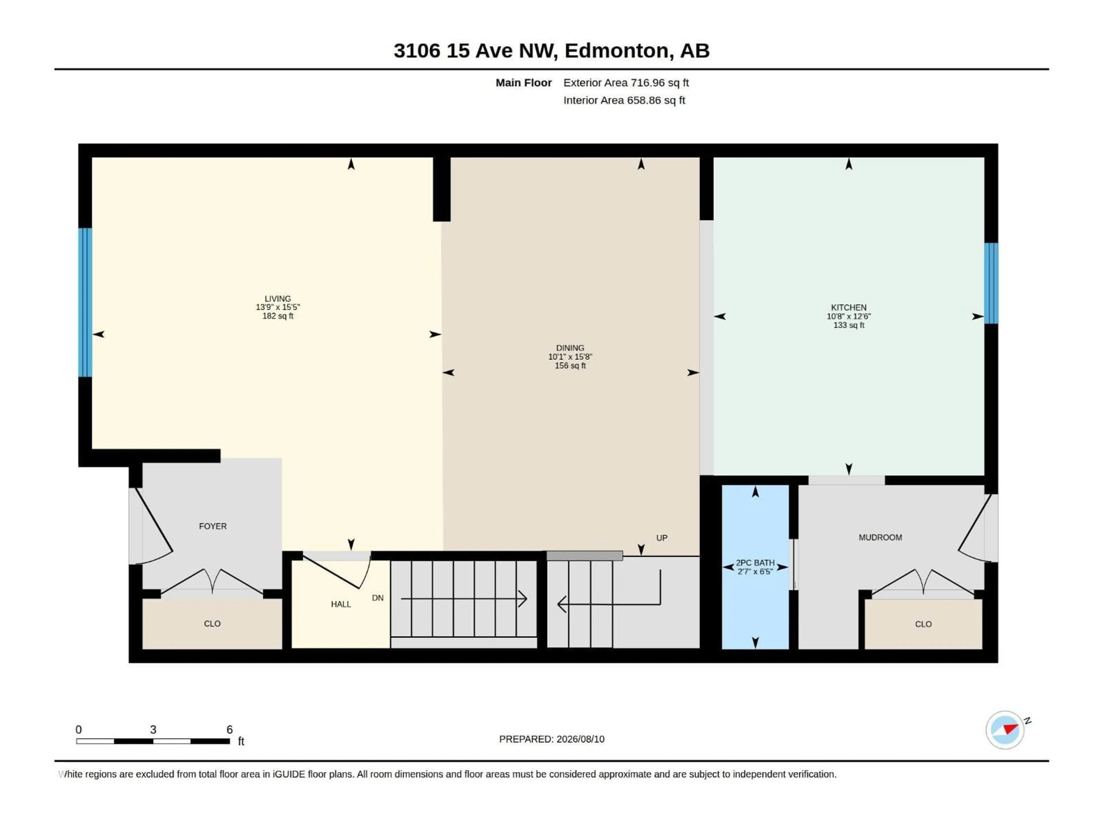 Floor plan for 3106 15 AV, Edmonton Alberta T6T0V2