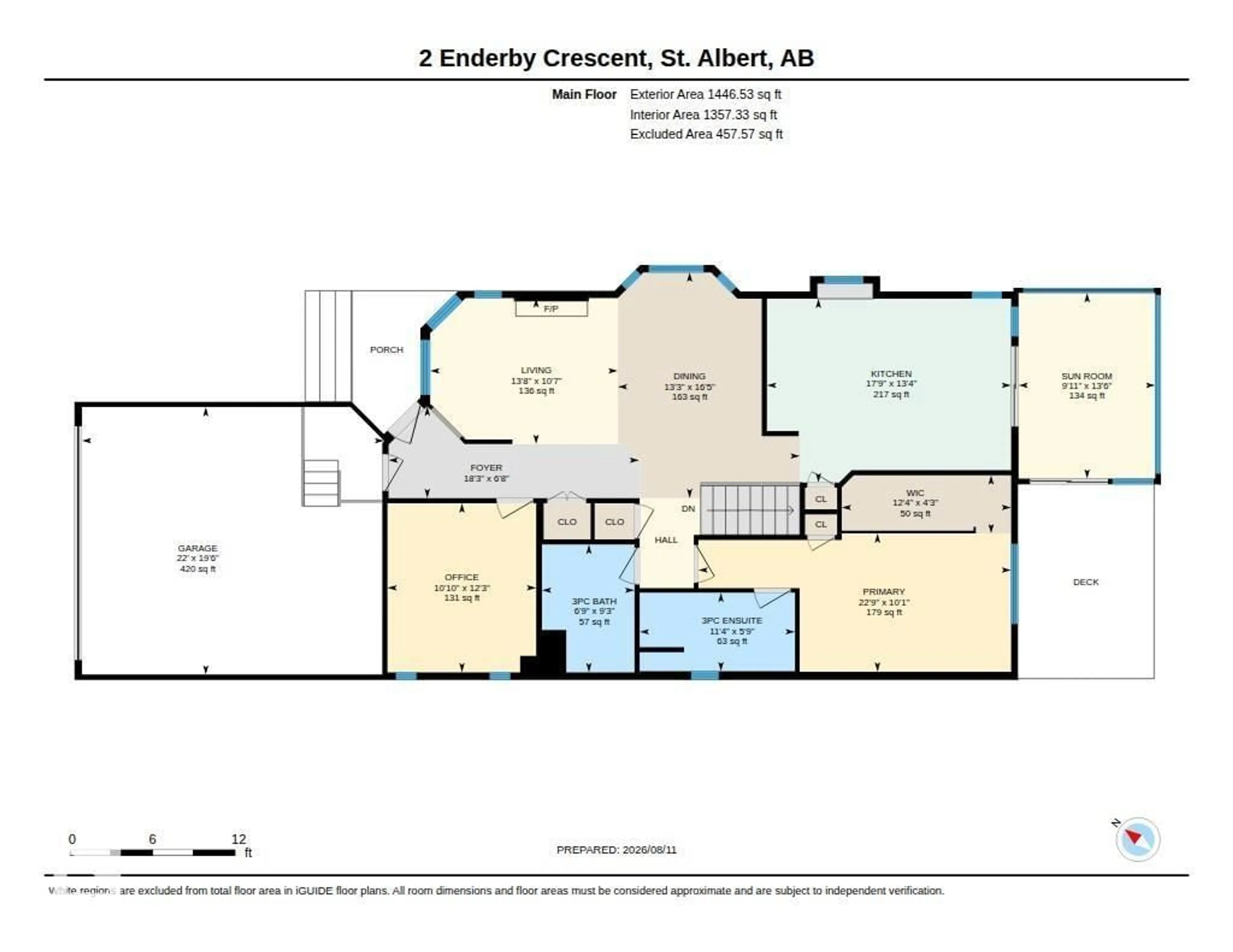 Floor plan for 2 ENDERBY CR, St. Albert Alberta T8N6Y1