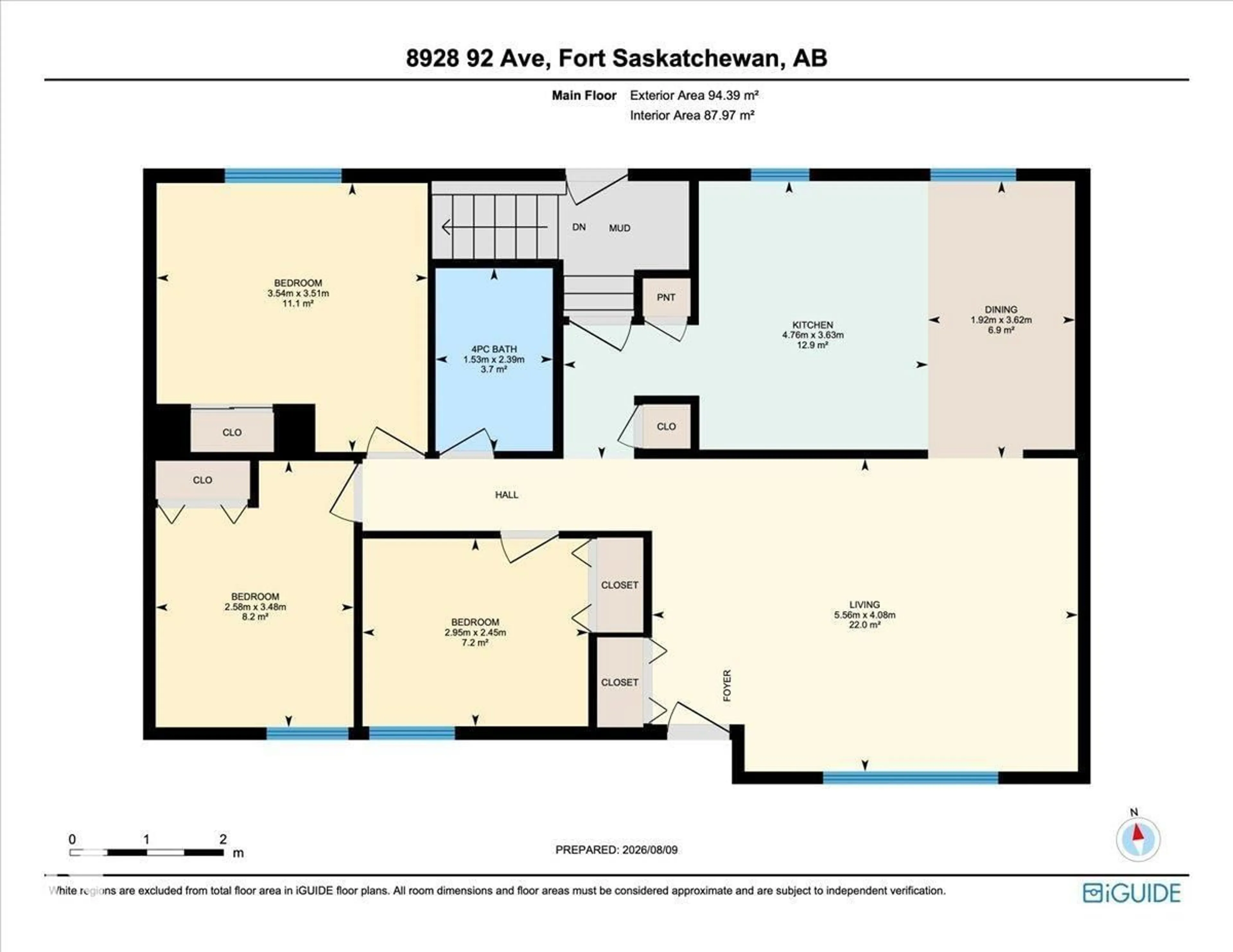Floor plan for 8928 92 AV, Fort Saskatchewan Alberta T8L1A5
