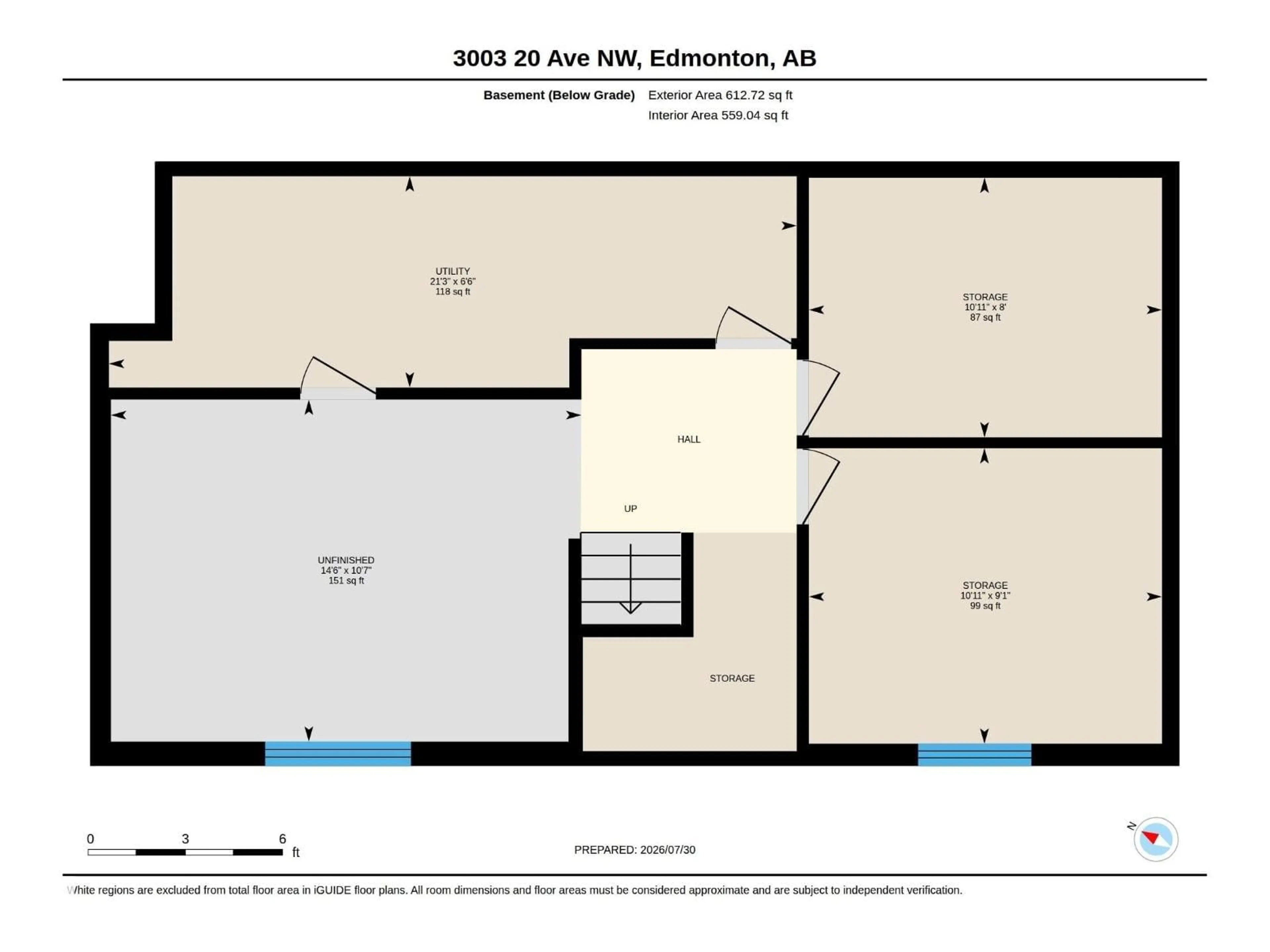Floor plan for 3003 20 AV, Edmonton Alberta T6T0L8