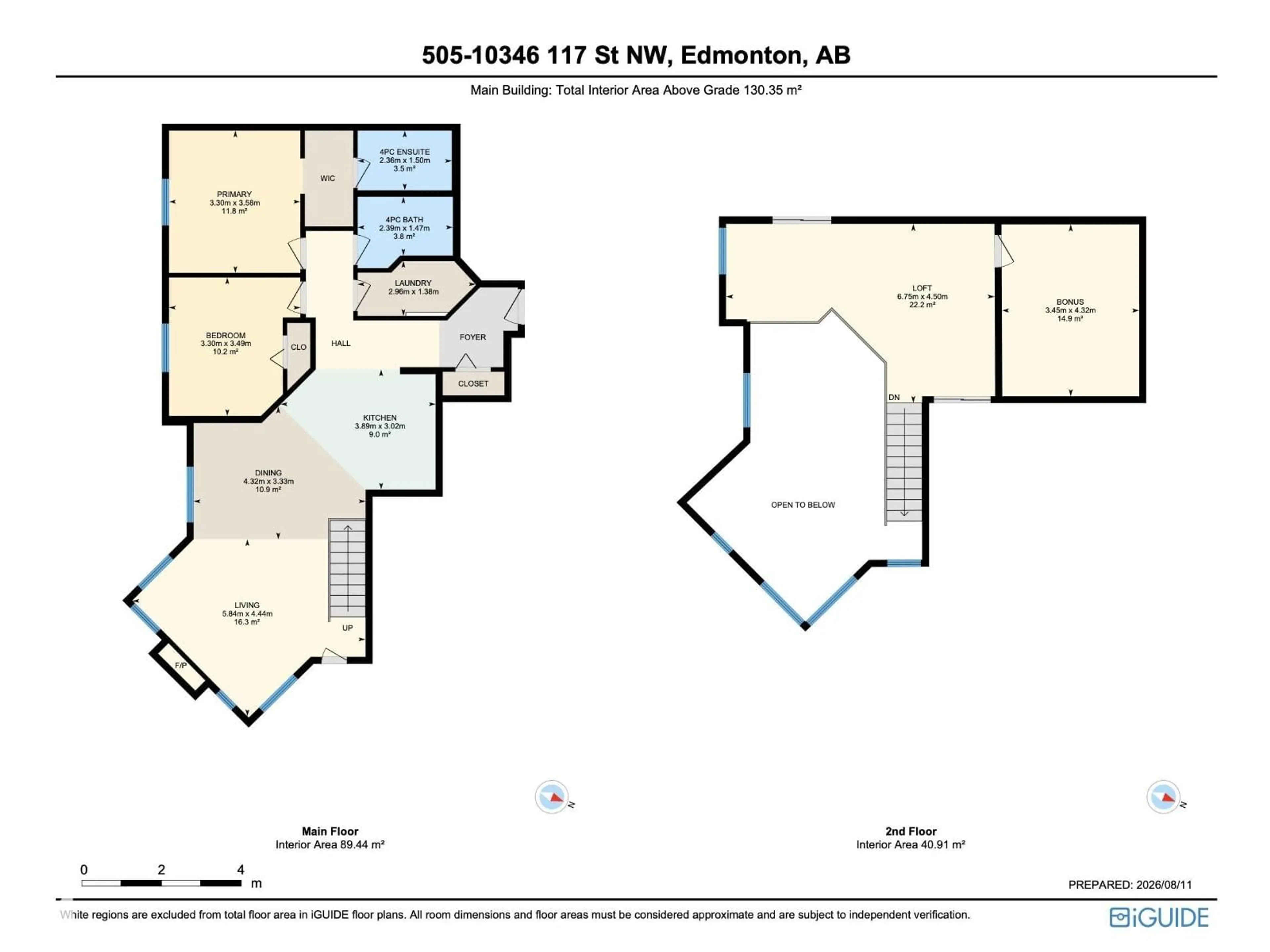 Floor plan for 505 - 10346 117 ST NW, Edmonton Alberta T5K2Y7