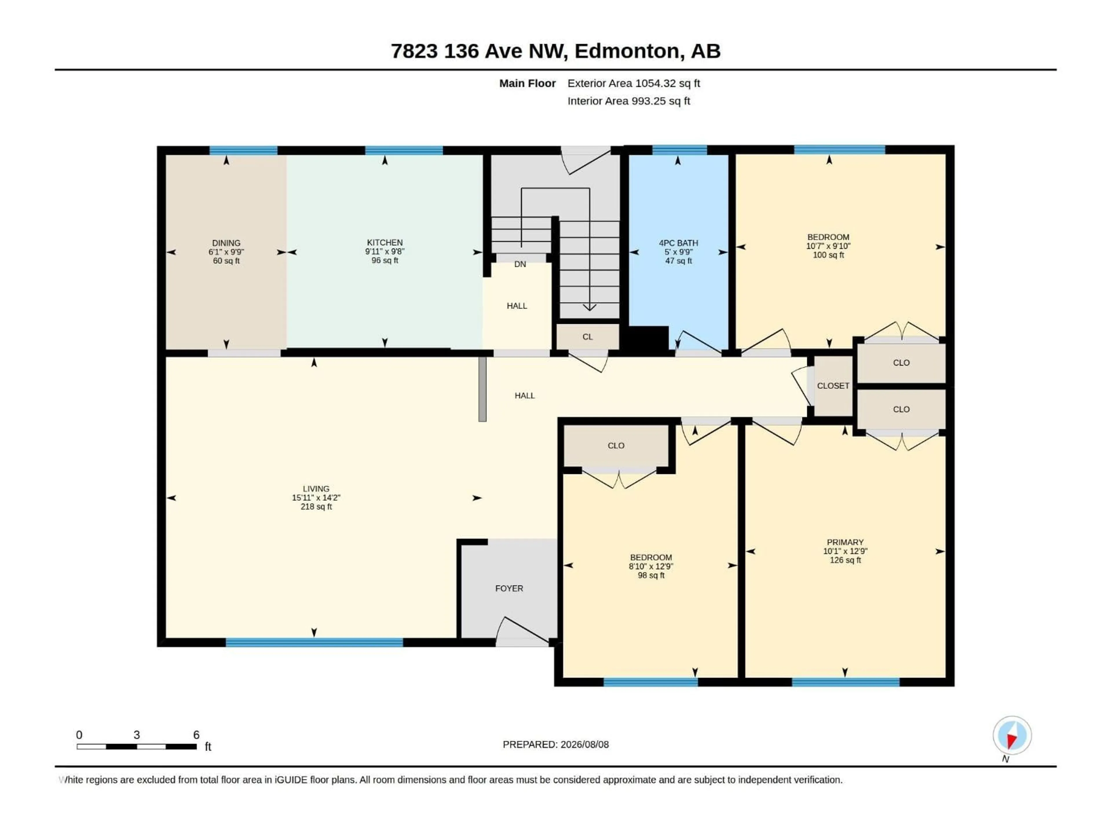 Floor plan for 7823 136 AV, Edmonton Alberta T5C2K8
