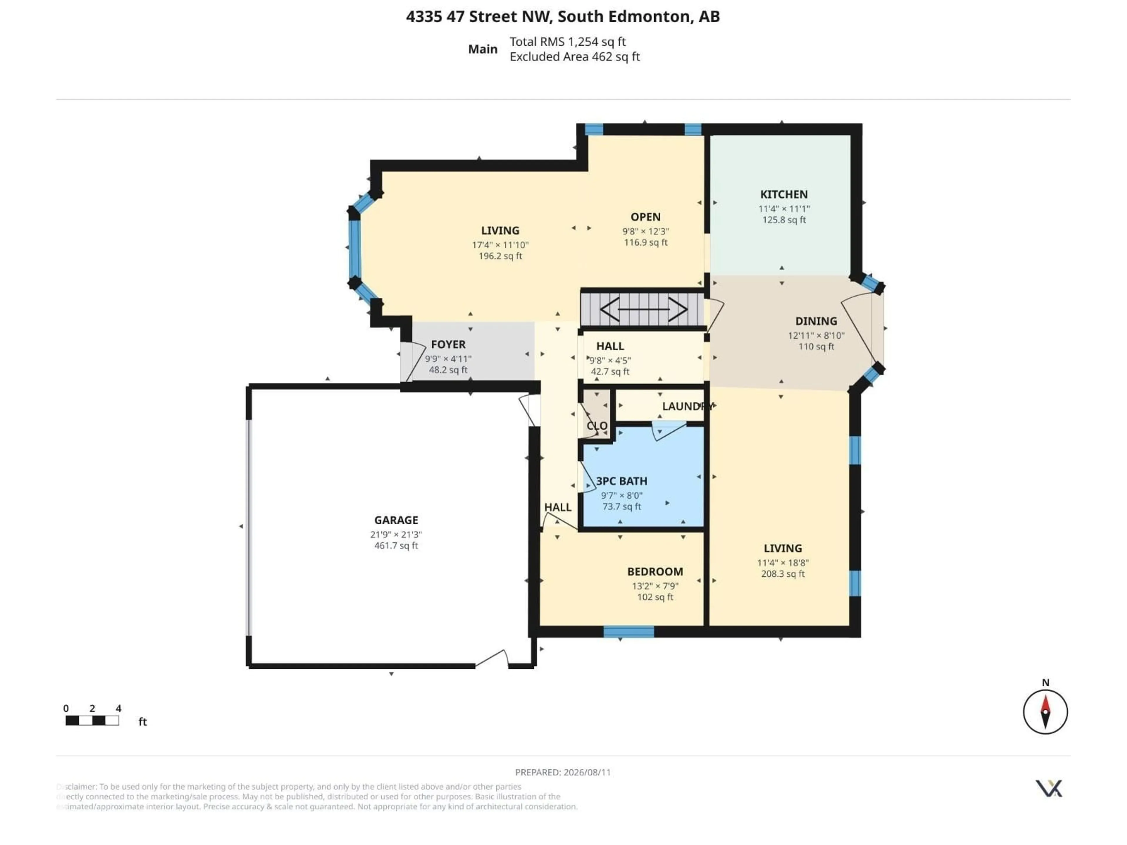 Floor plan for NW - 4335 47 ST, Edmonton Alberta T6L6J5