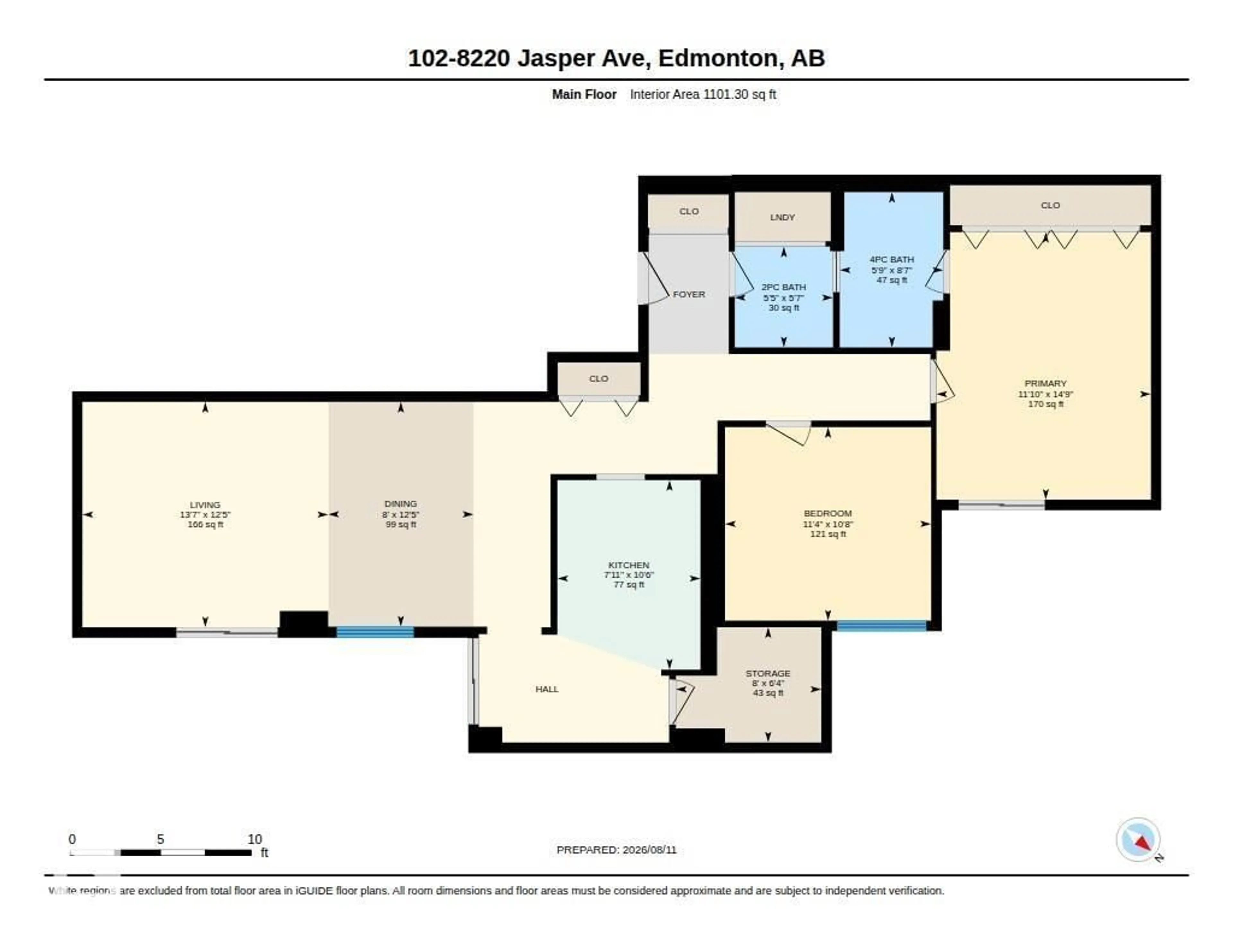 Floor plan for 8220 - 102 JASPER AV, Edmonton Alberta T5H4B6