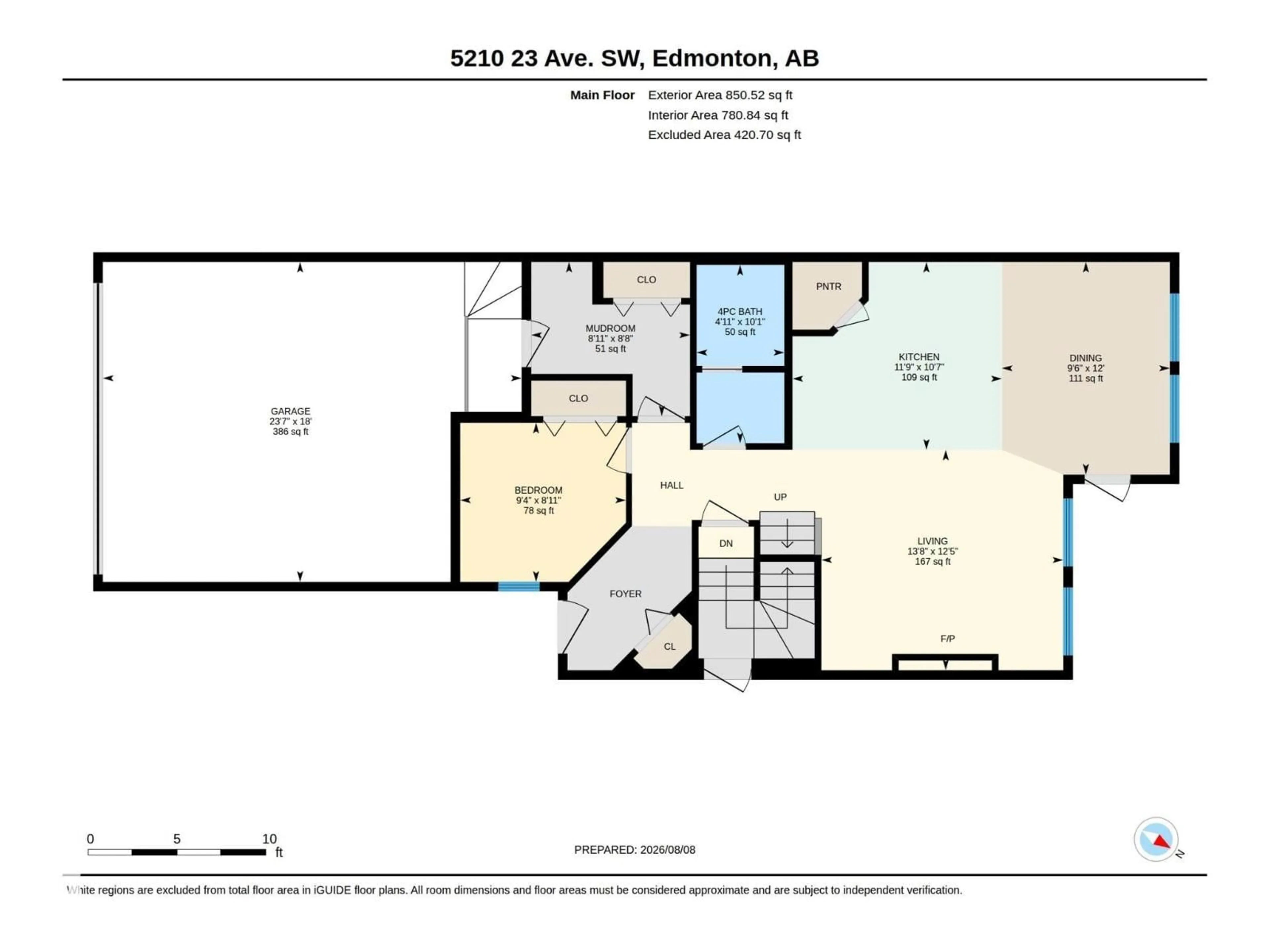 Floor plan for SW - 5210 23 AVE, Edmonton Alberta T6X2X4