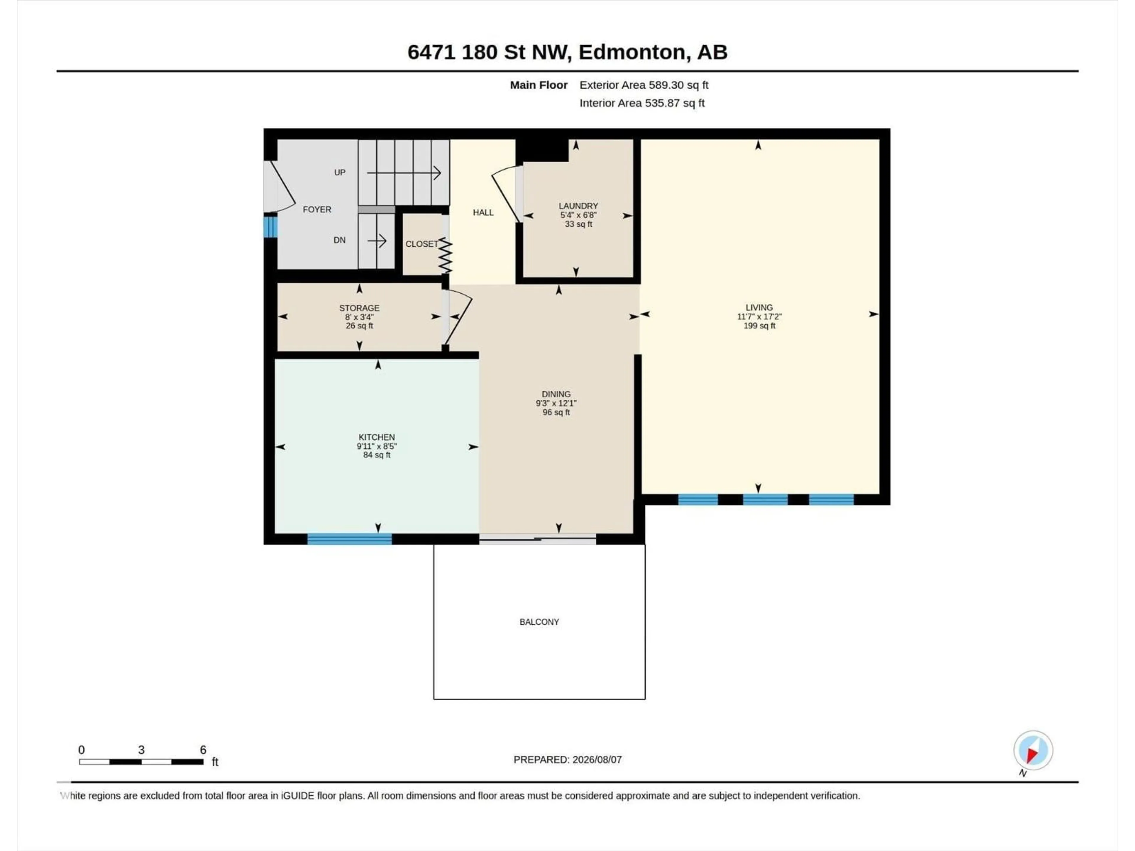 Floor plan for 6471 180 ST NW, Edmonton Alberta T5T2P3