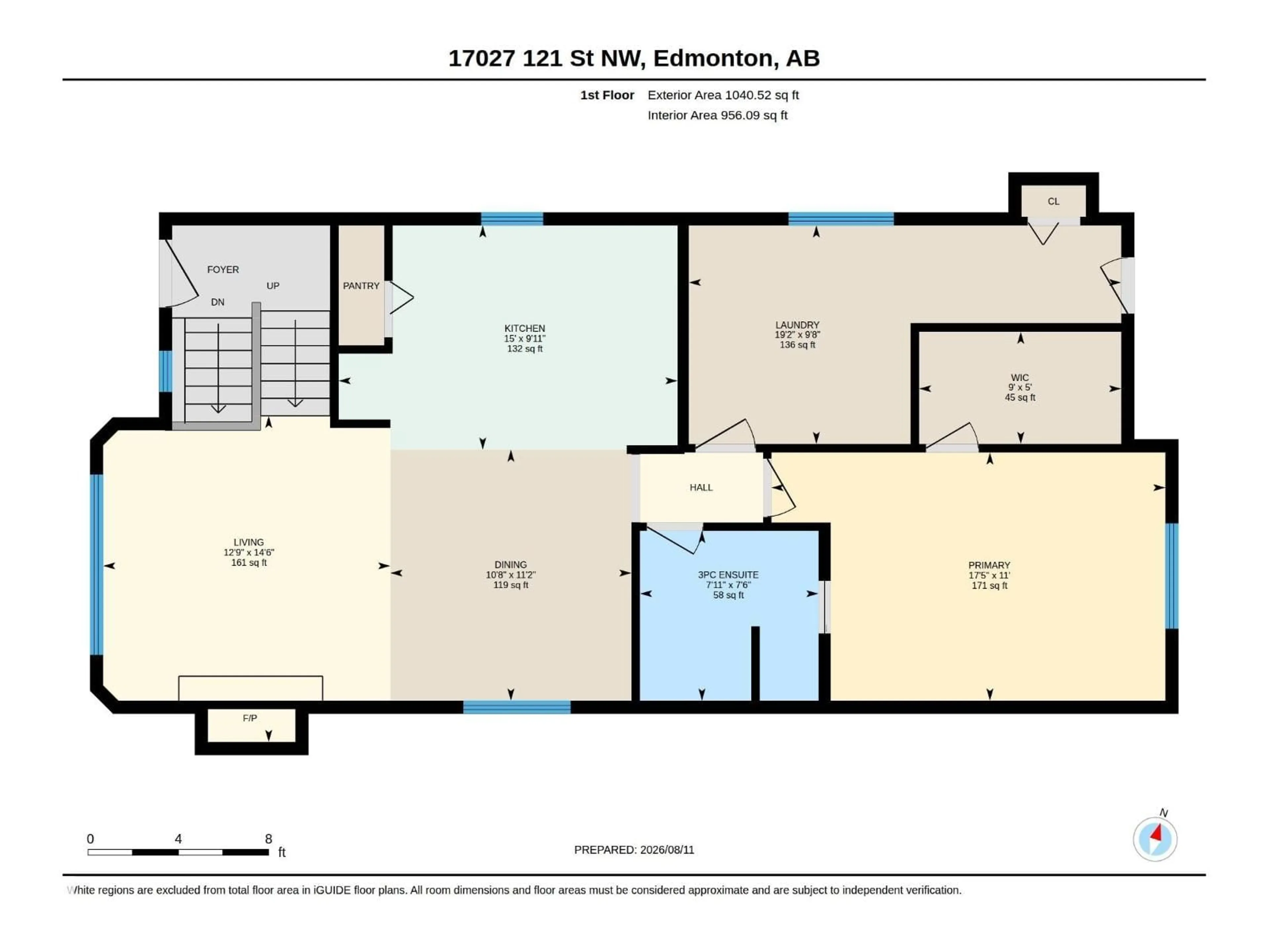 Floor plan for NW - 17027 121 ST, Edmonton Alberta T5X0H4