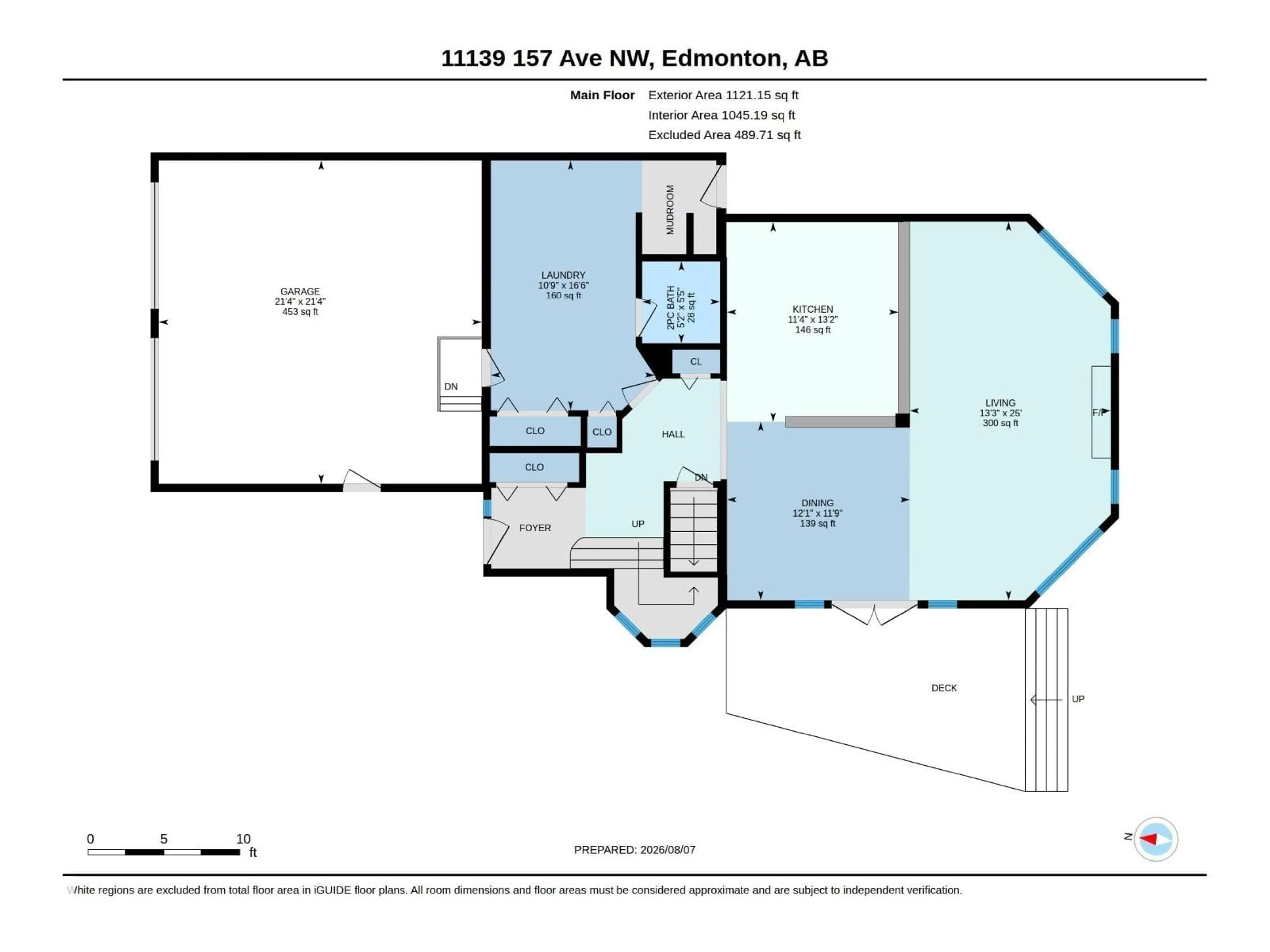 Floor plan for 11139 157 AV, Edmonton Alberta T5X4V1