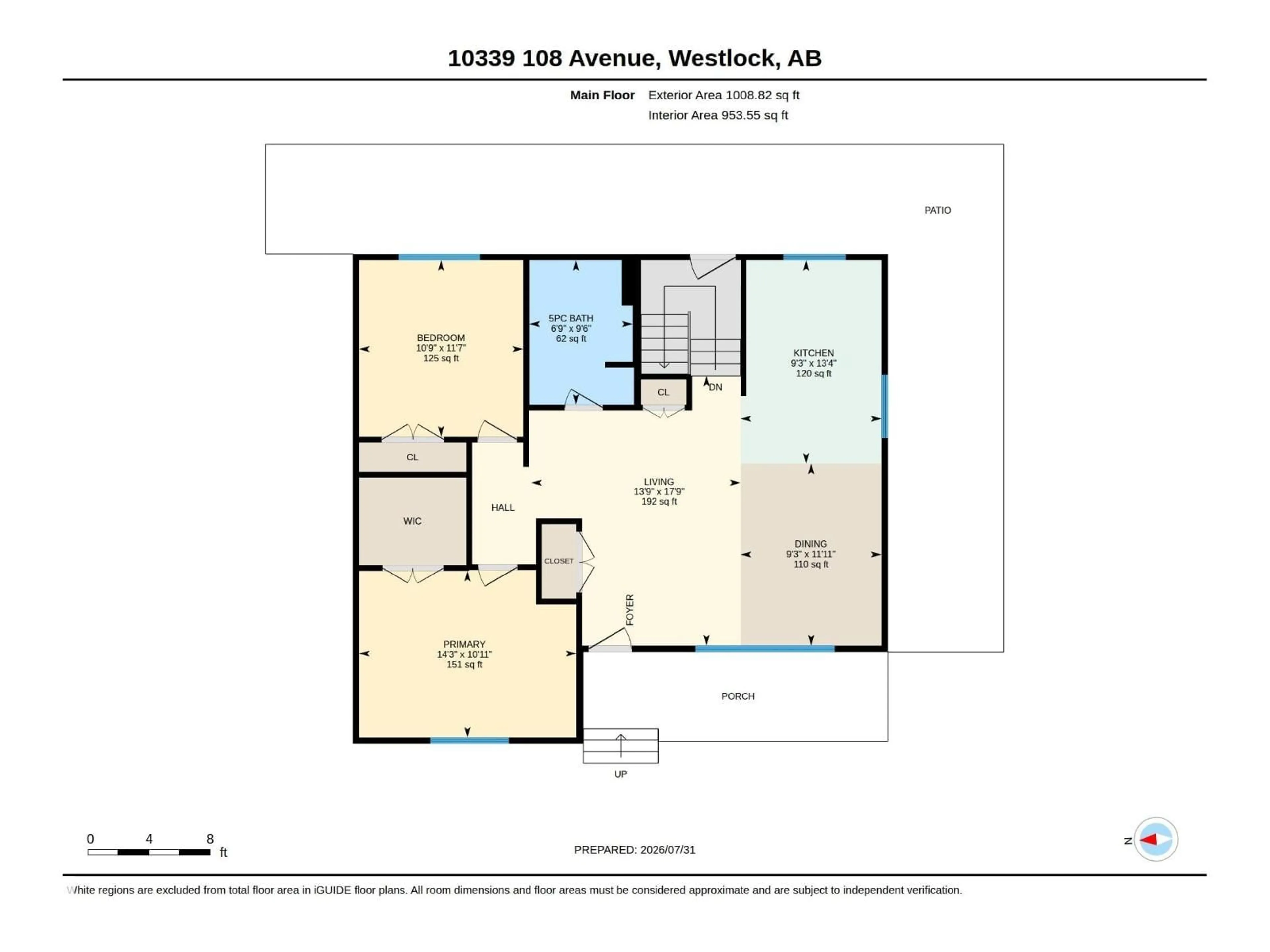 Floor plan for 10339 108 AV, Westlock Alberta T7P1J2