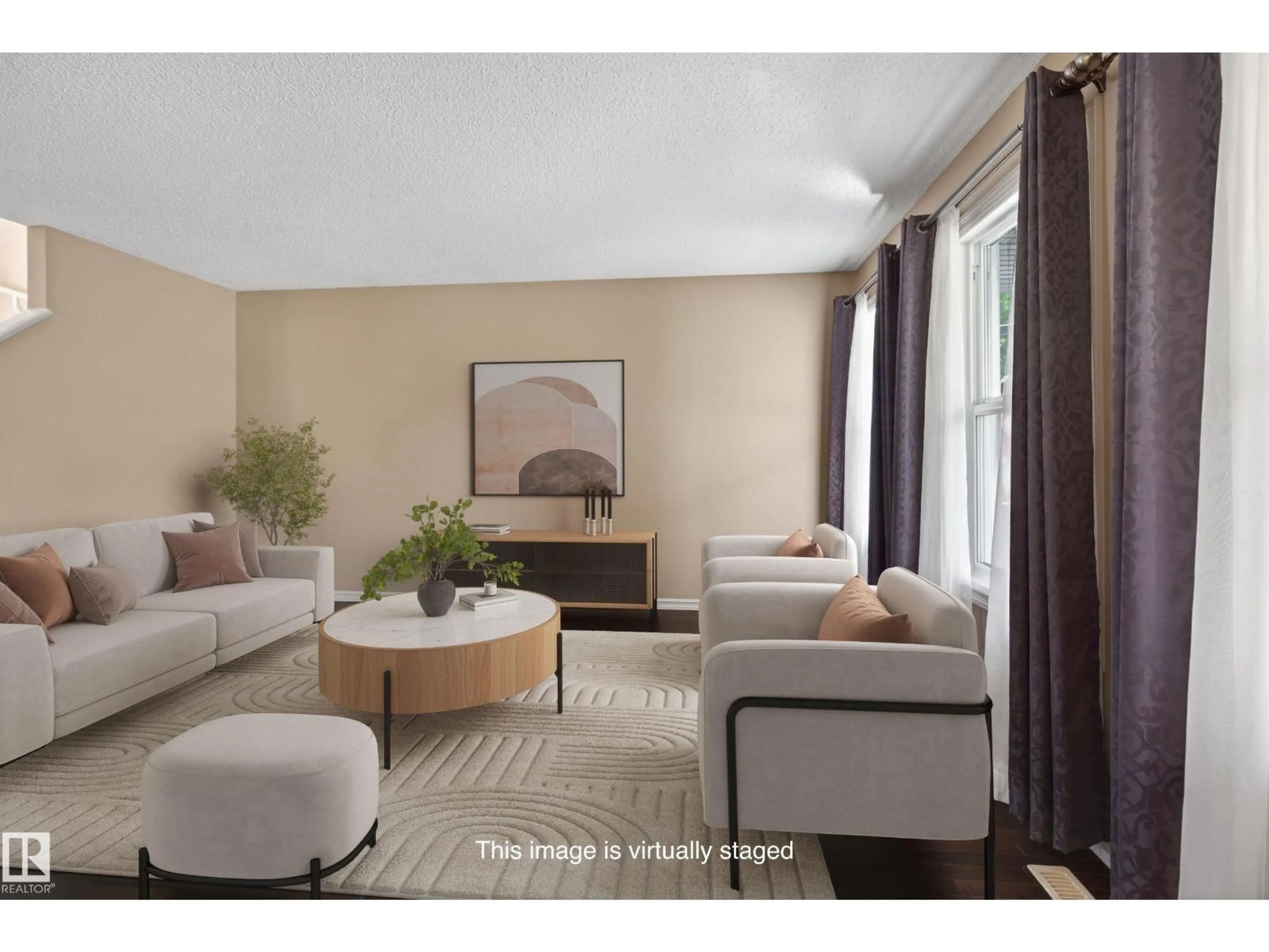 Living room with furniture, unknown for 5636 18 AV, Edmonton Alberta T6X1P8