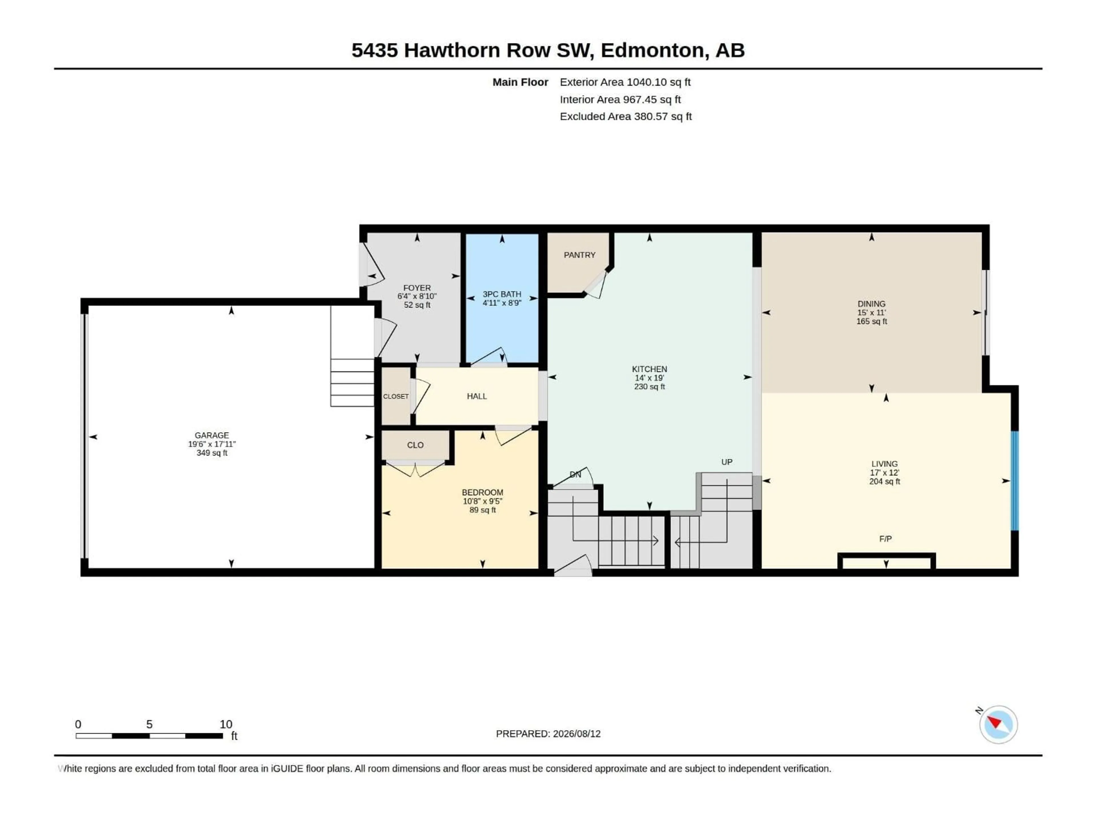 Floor plan for 5435 HAWTHORN RUN SW, Edmonton Alberta T6X3K5