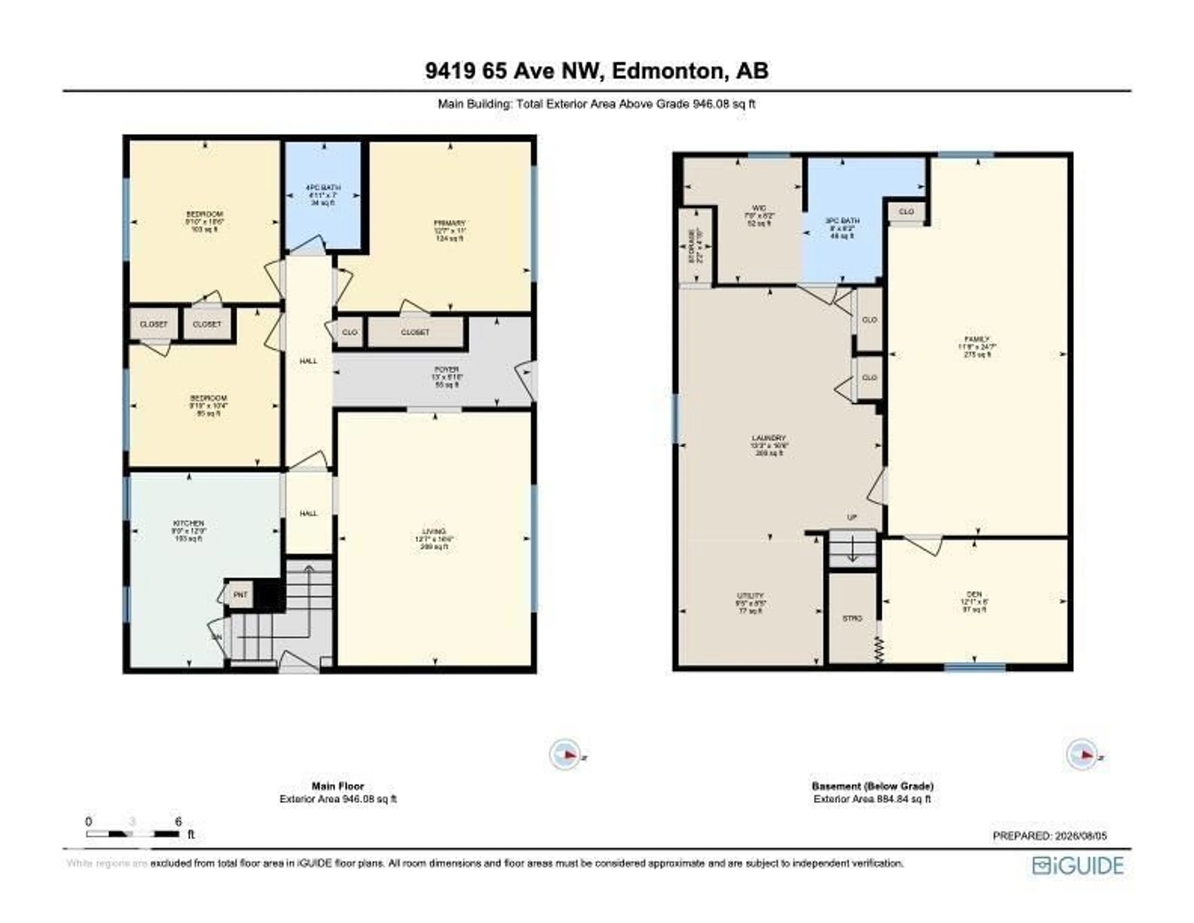 Floor plan for NW - 9419 65 AV, Edmonton Alberta T6E0K1