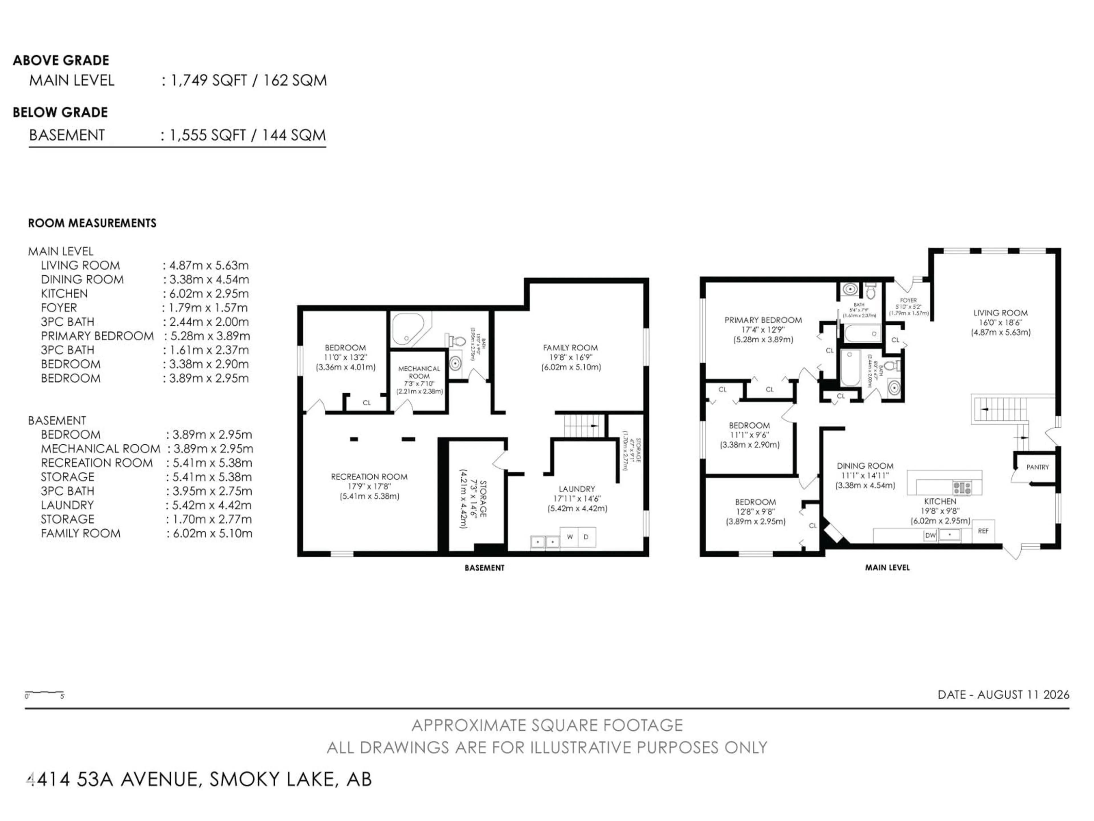Floor plan for 4414 53A, Smoky Lake Town Alberta T0A3C0