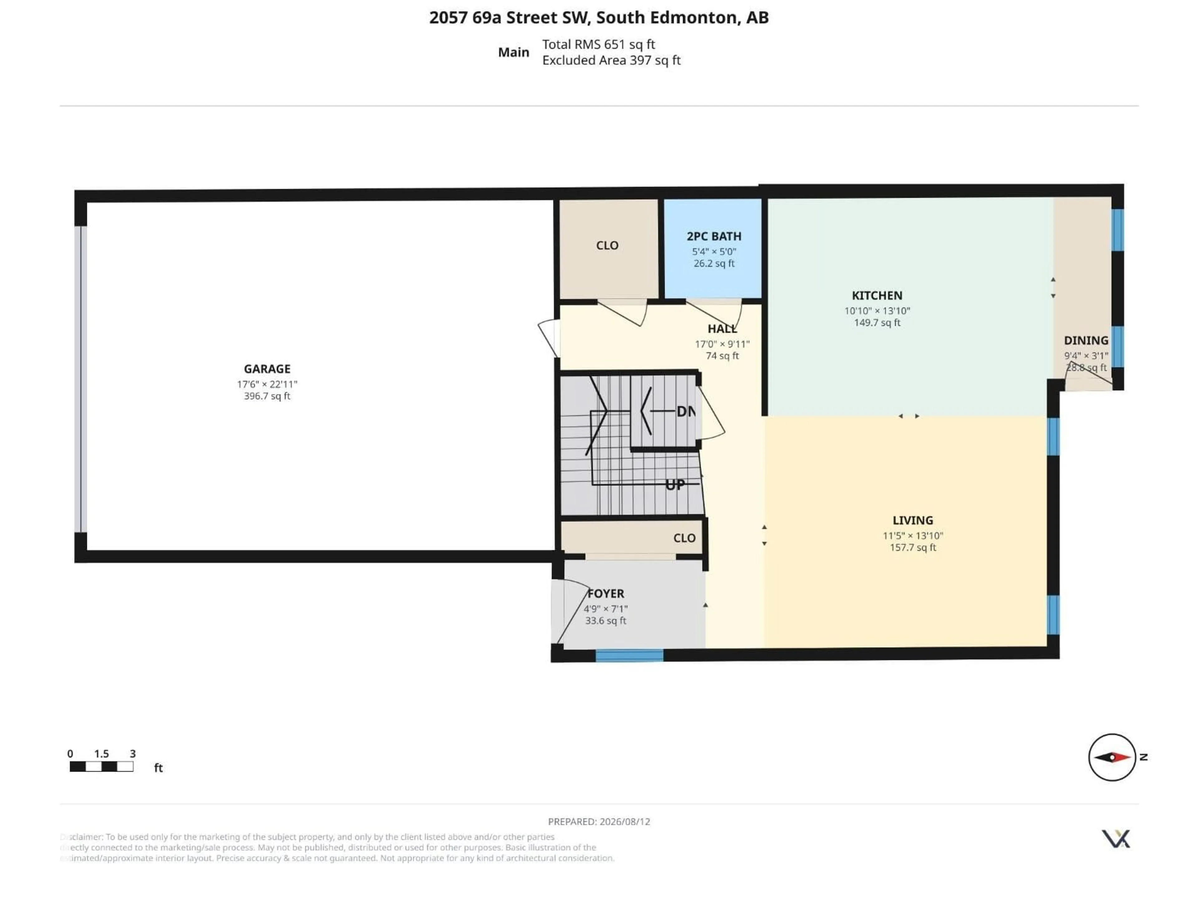 Floor plan for SW - 2057 69A ST, Edmonton Alberta T6X0S5