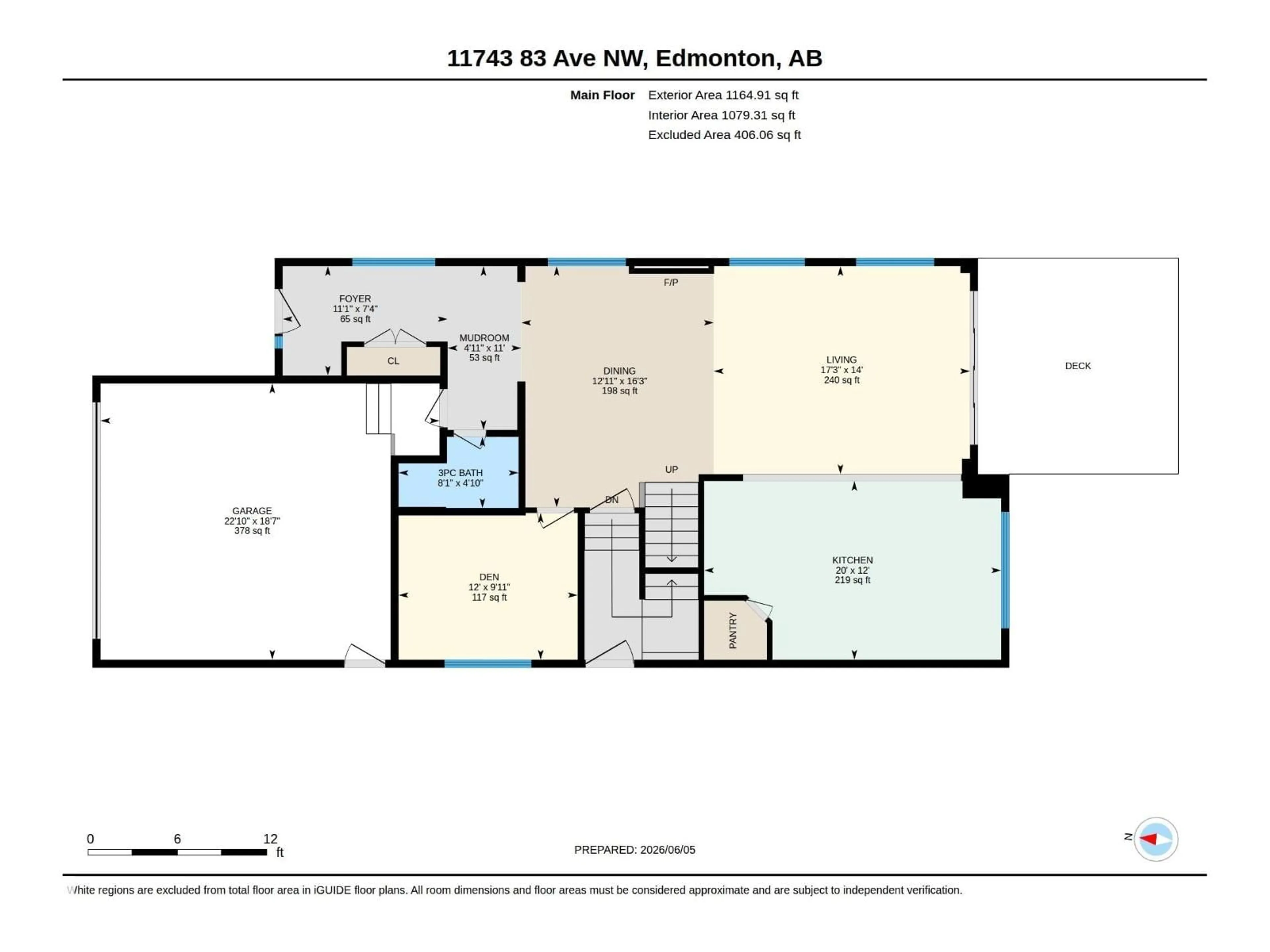 Floor plan for 11743 83 AV, Edmonton Alberta T6G0V2
