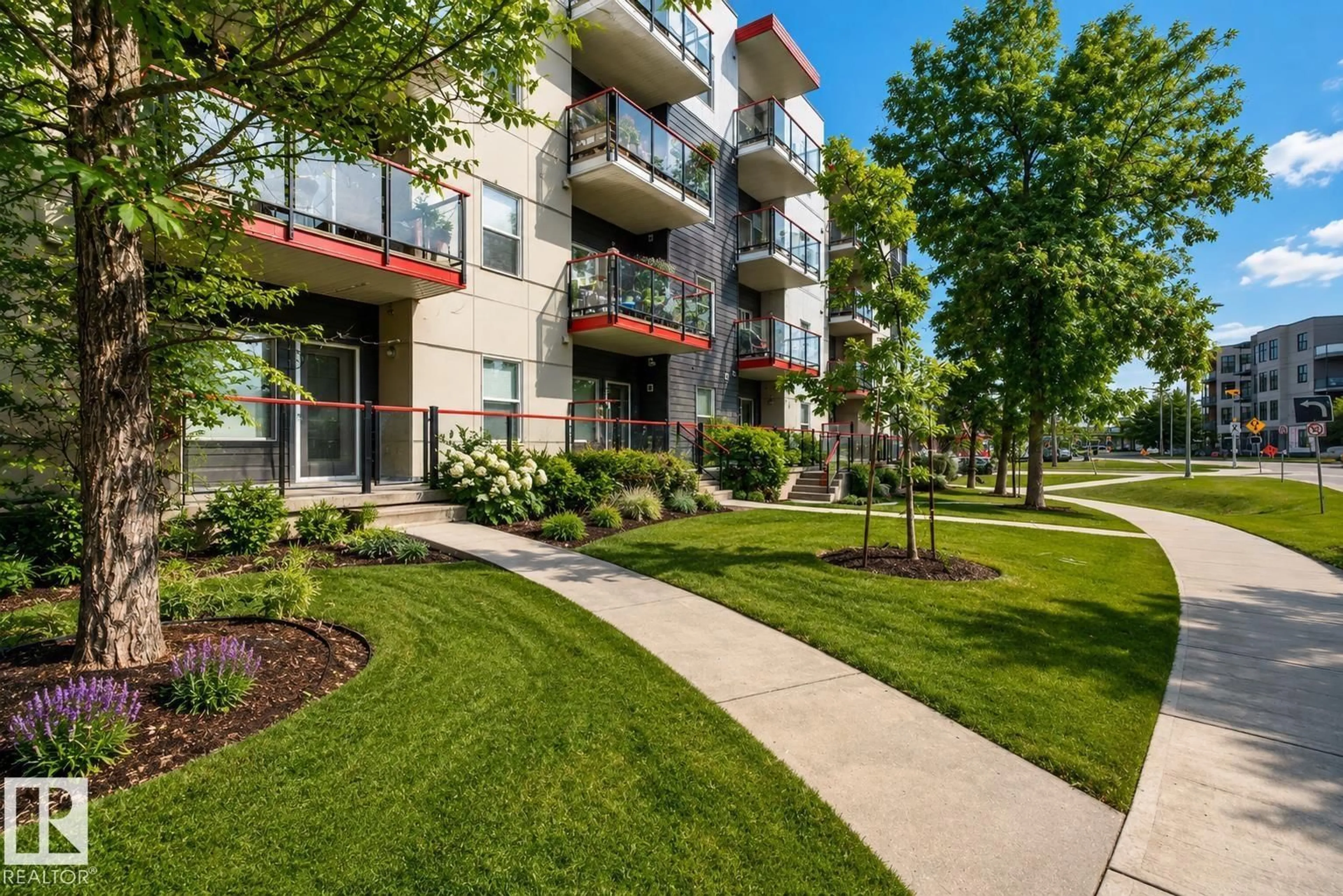 Patio, water/lake/river/ocean view for #413 - 10611 117 ST, Edmonton Alberta T5H0G6