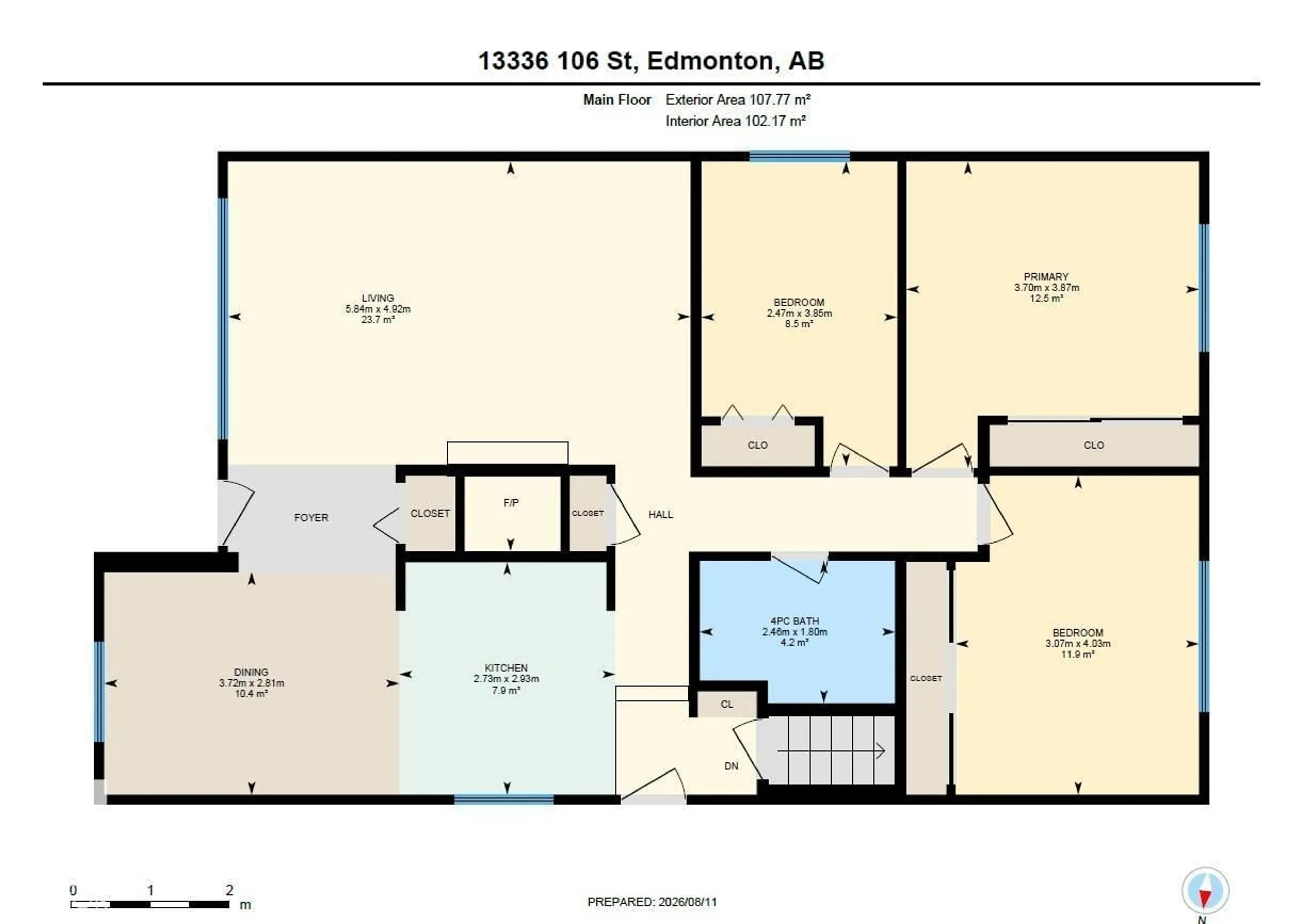 Floor plan for 13336 106 ST, Edmonton Alberta T5E4T6