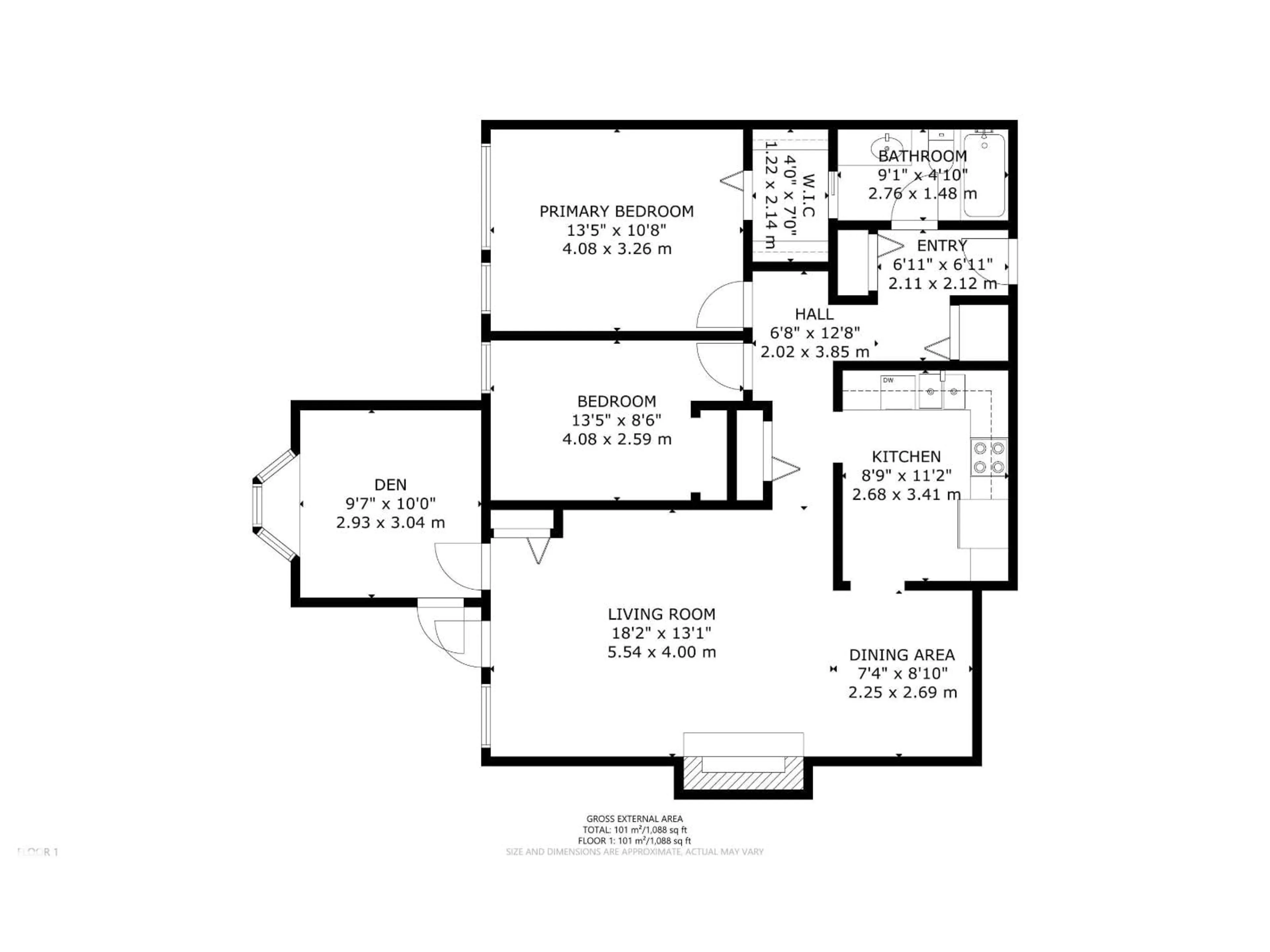 Floor plan for 109 - 11115 80 AV, Edmonton Alberta T6G0R4