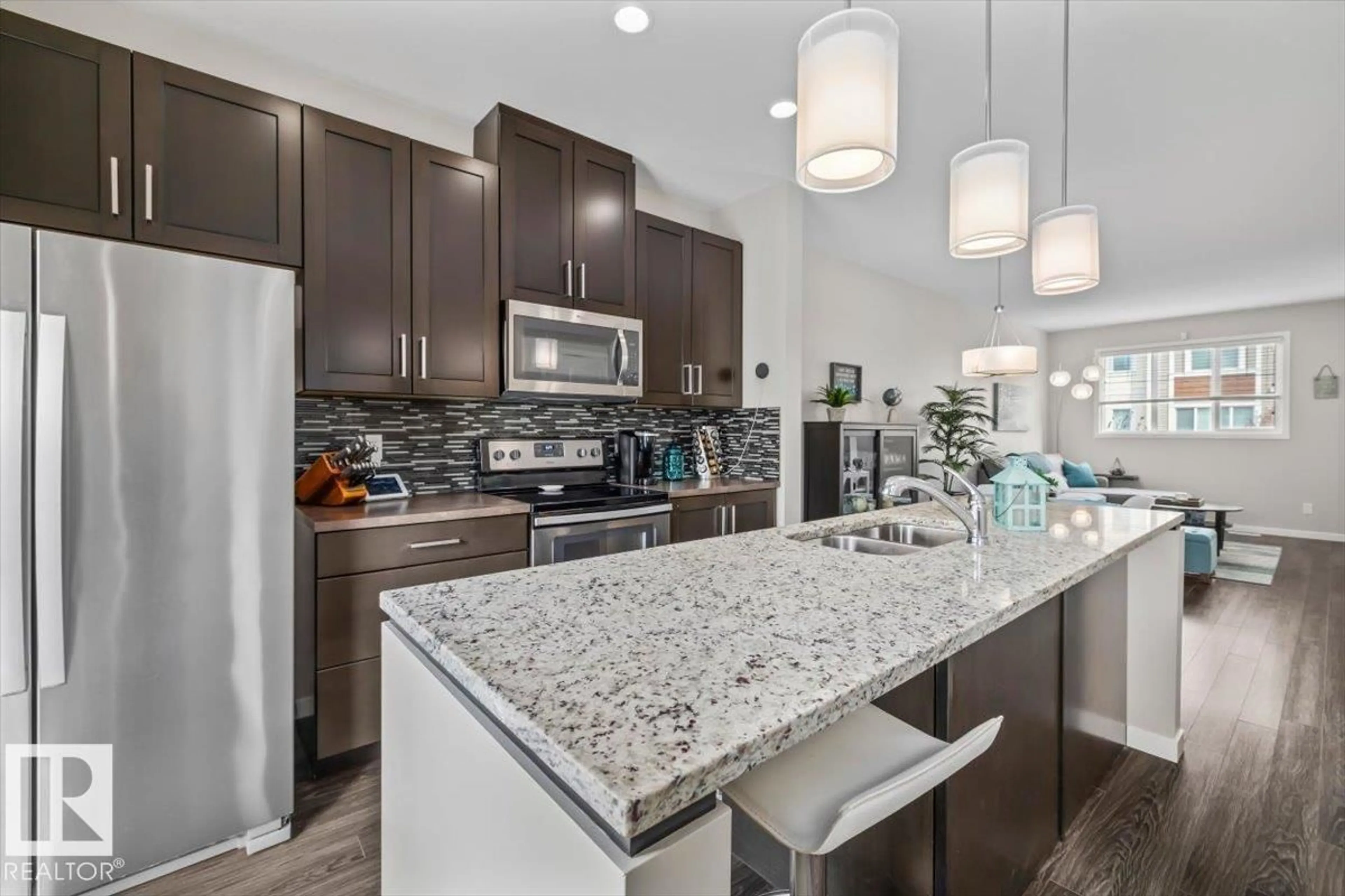 Open concept kitchen, ceramic/tile floor for #88 - 320 SECORD BLVD, Edmonton Alberta T5T7E8