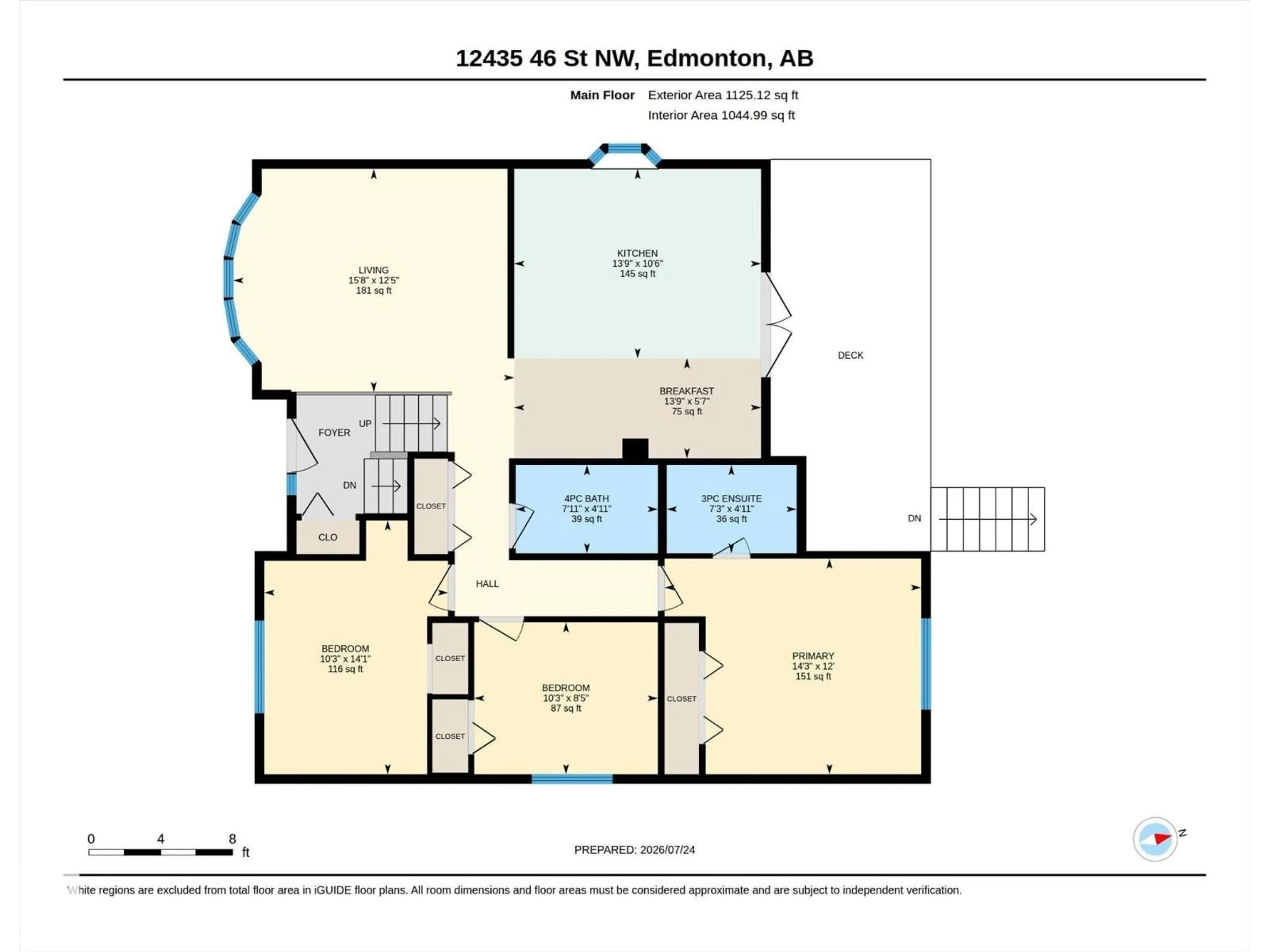 Floor plan for NW - 12435 46 ST, Edmonton Alberta T5W5E2