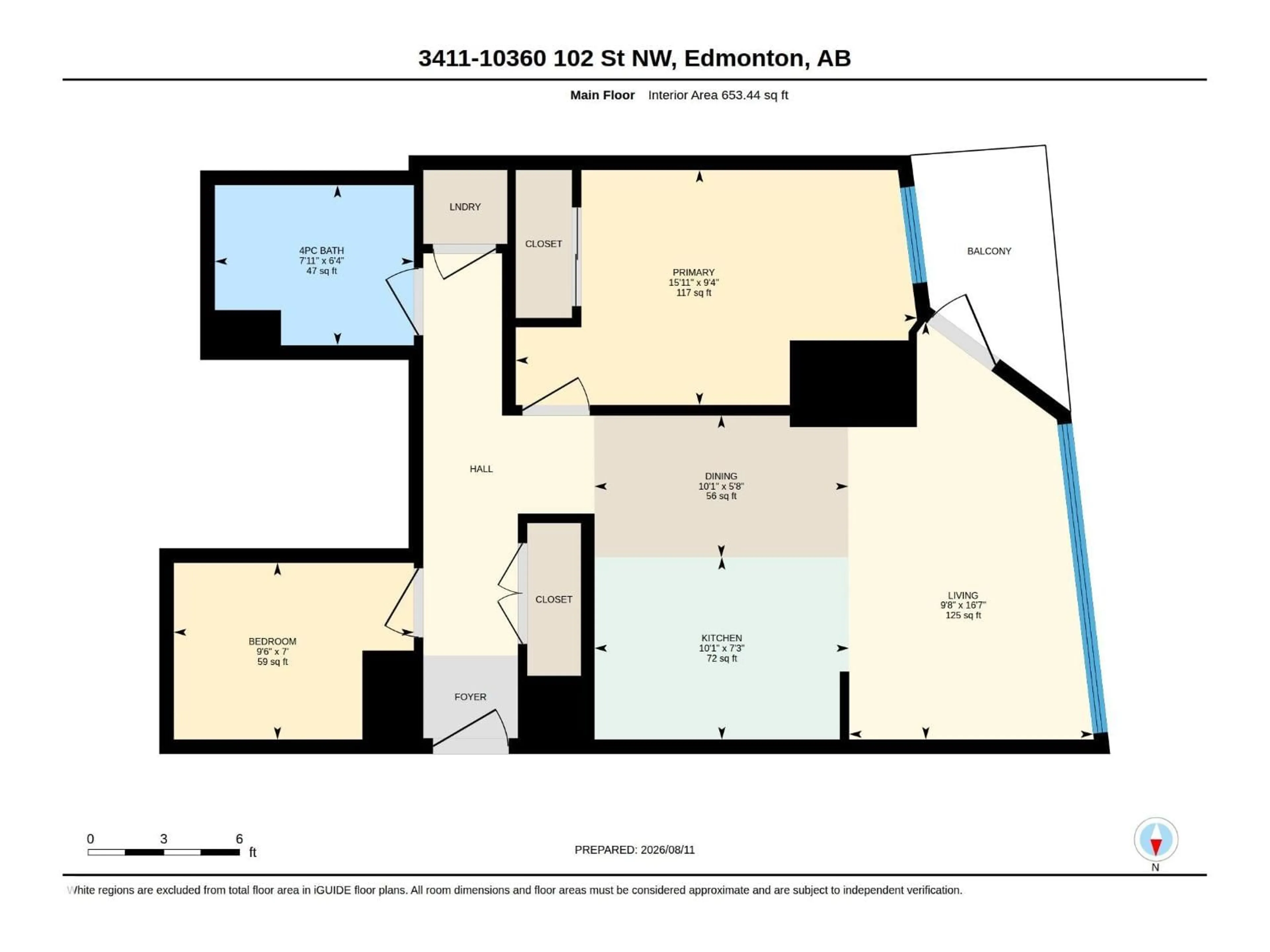 Floor plan for 10360 NW - 3411 102 ST, Edmonton Alberta T5J0K6