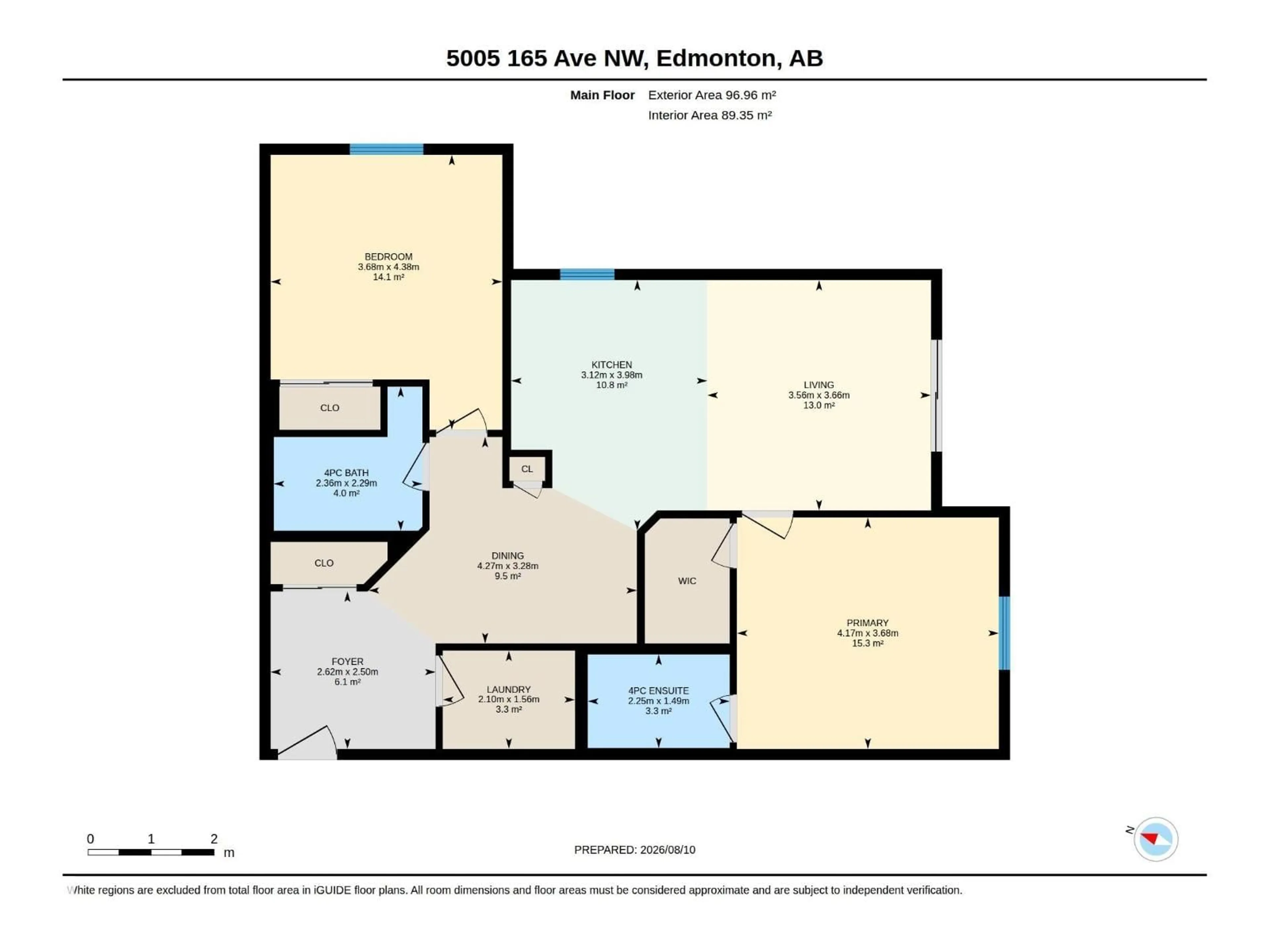 Floor plan for #213 - 5005 165 AV NW, Edmonton Alberta T5Y0L8