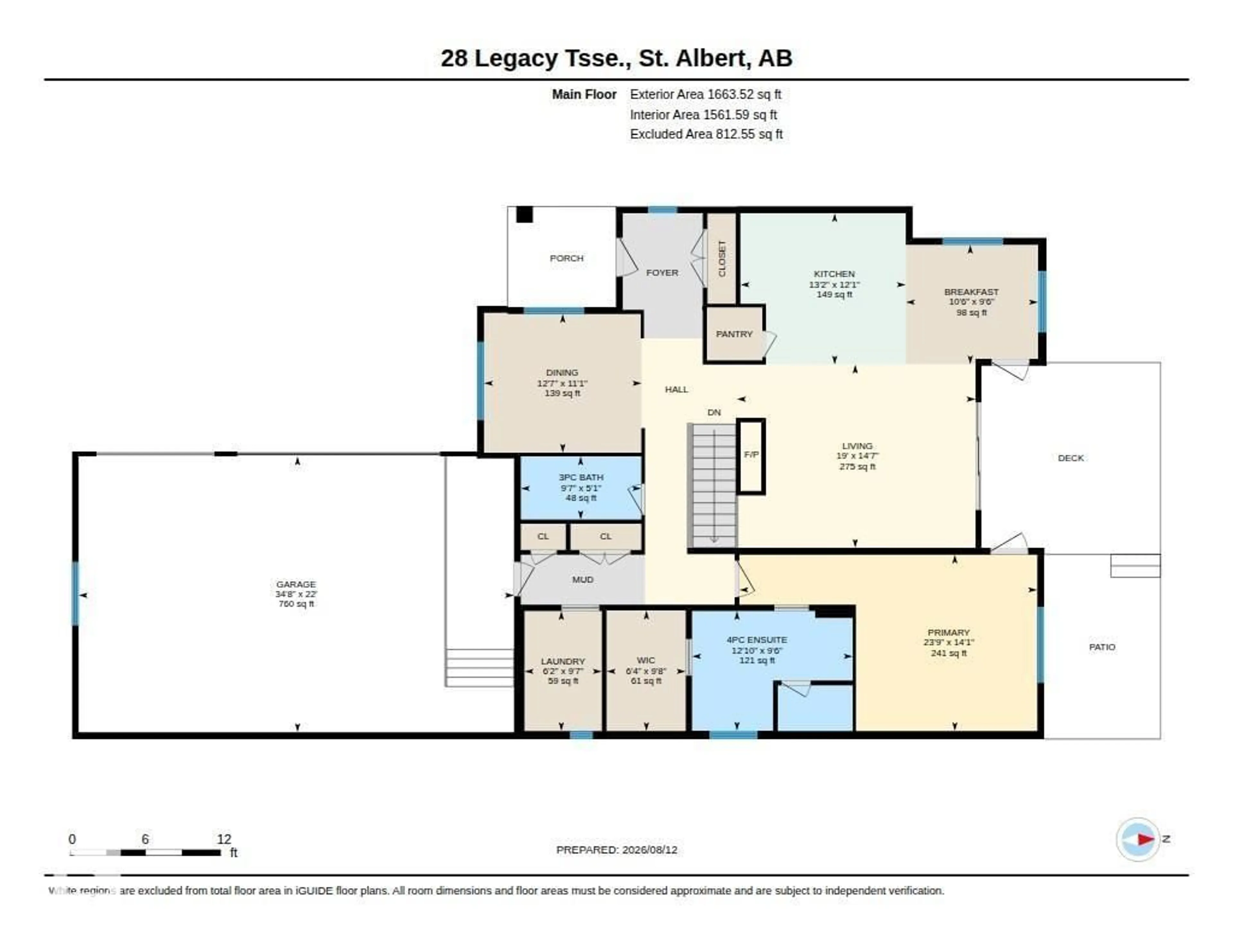 Floor plan for 28 LEGACY TC, St. Albert Alberta T8N7R3